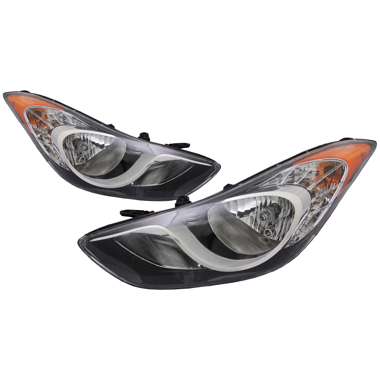 Headlight Set For 11-13 Elantra Hyundai, 13 Elantra Coupe Hyundai, 11-13 Hyundai Elantra; CAPA Certified