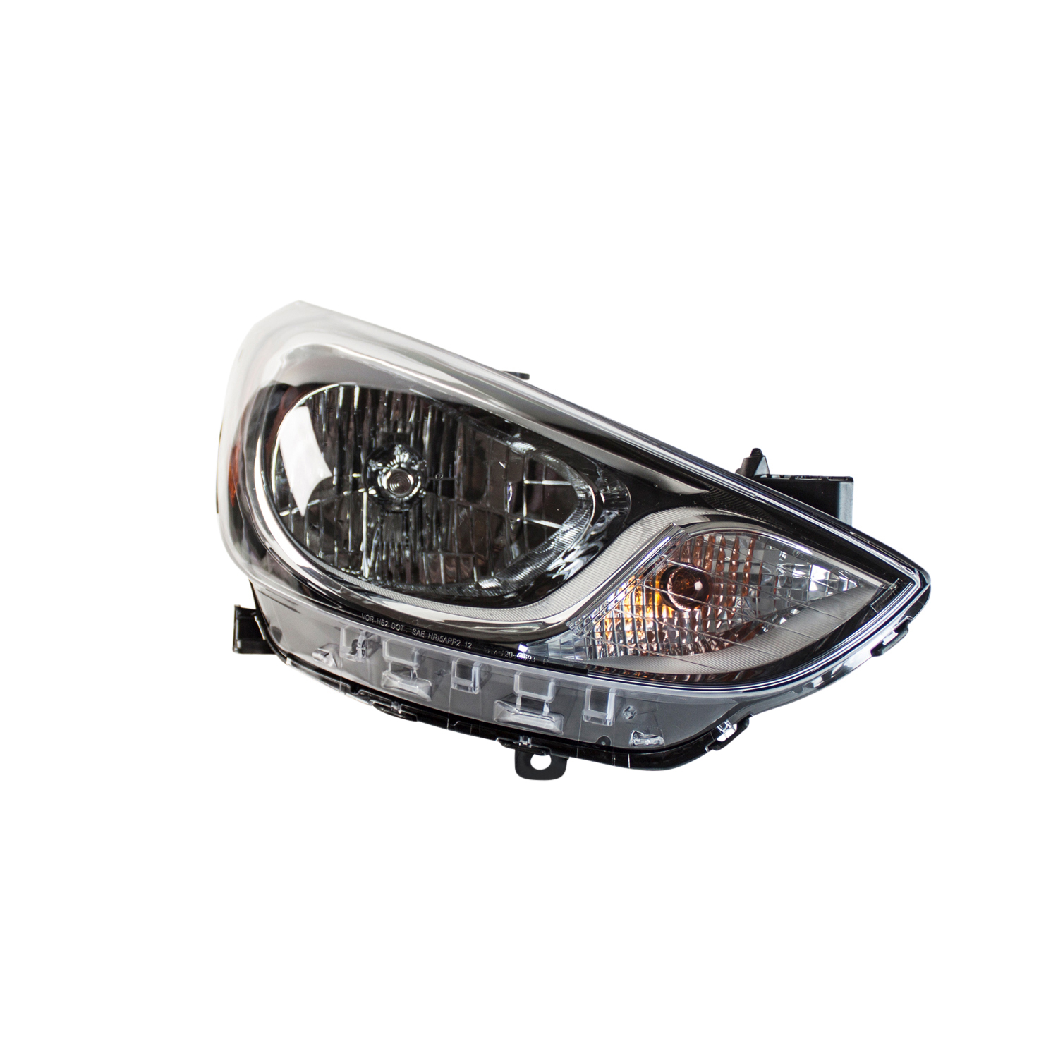 Right Passenger Side Headlight For 12-14 Hyundai Accent; CAPA Certified