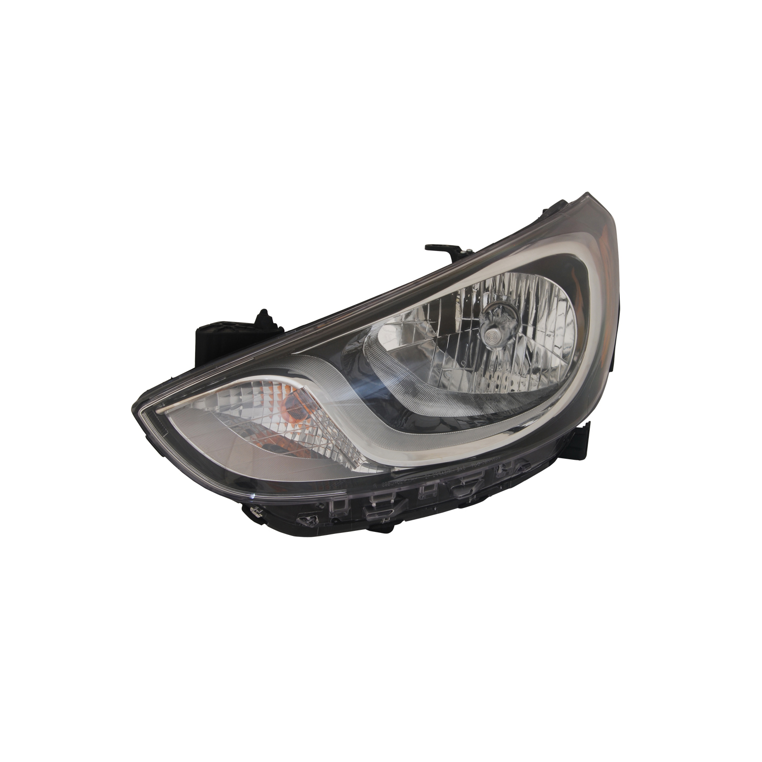 Left Driver Side Headlight For 12-14 Hyundai Accent; CAPA Certified