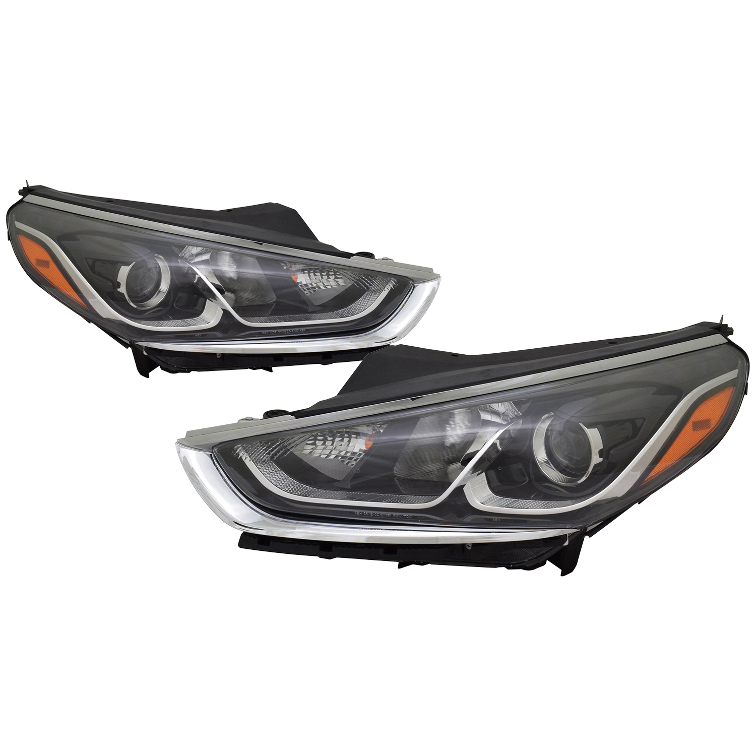 Headlight Set For 18-19 Hyundai Sonata; CAPA Certified