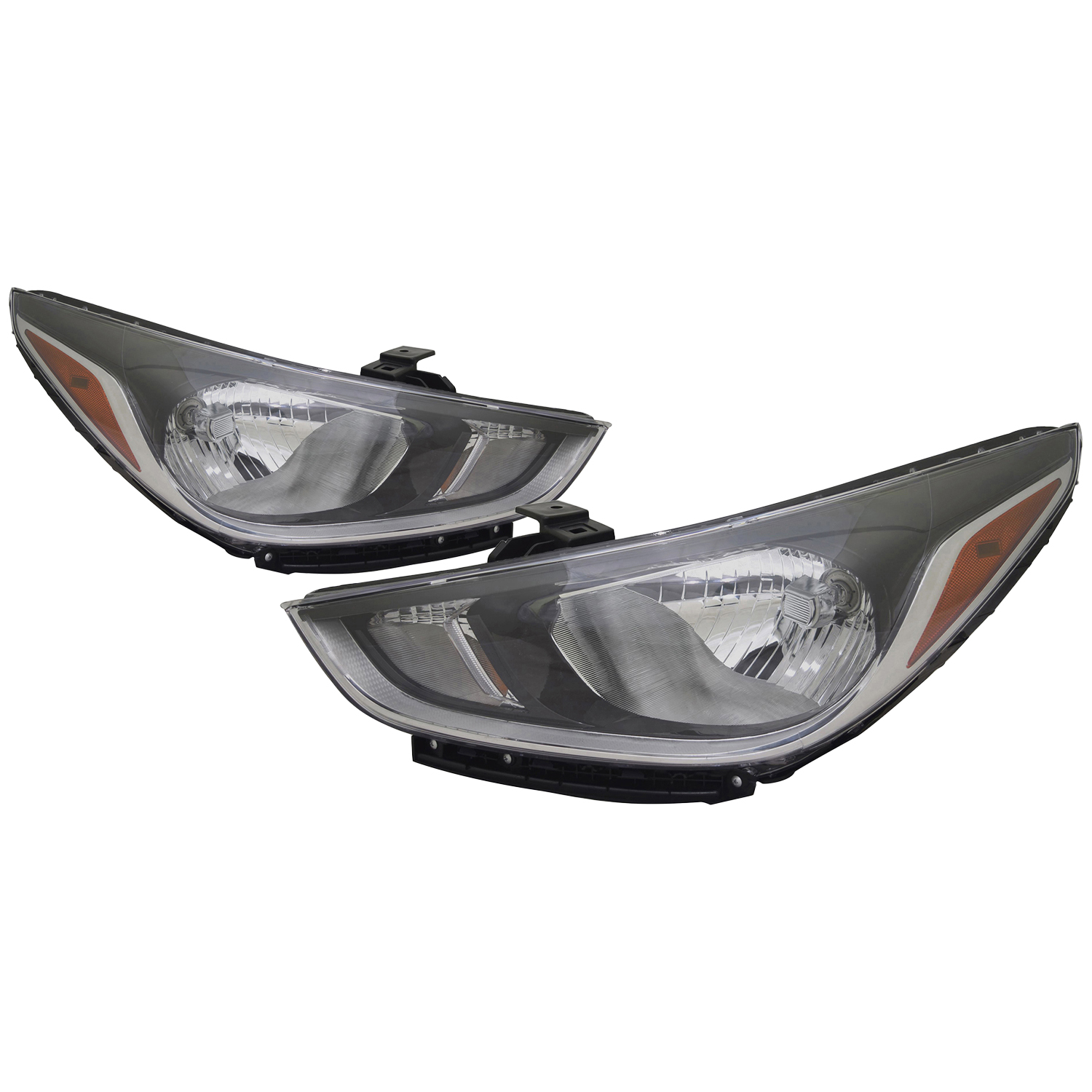 Headlight Set For 18-22 Hyundai Accent; CAPA Certified
