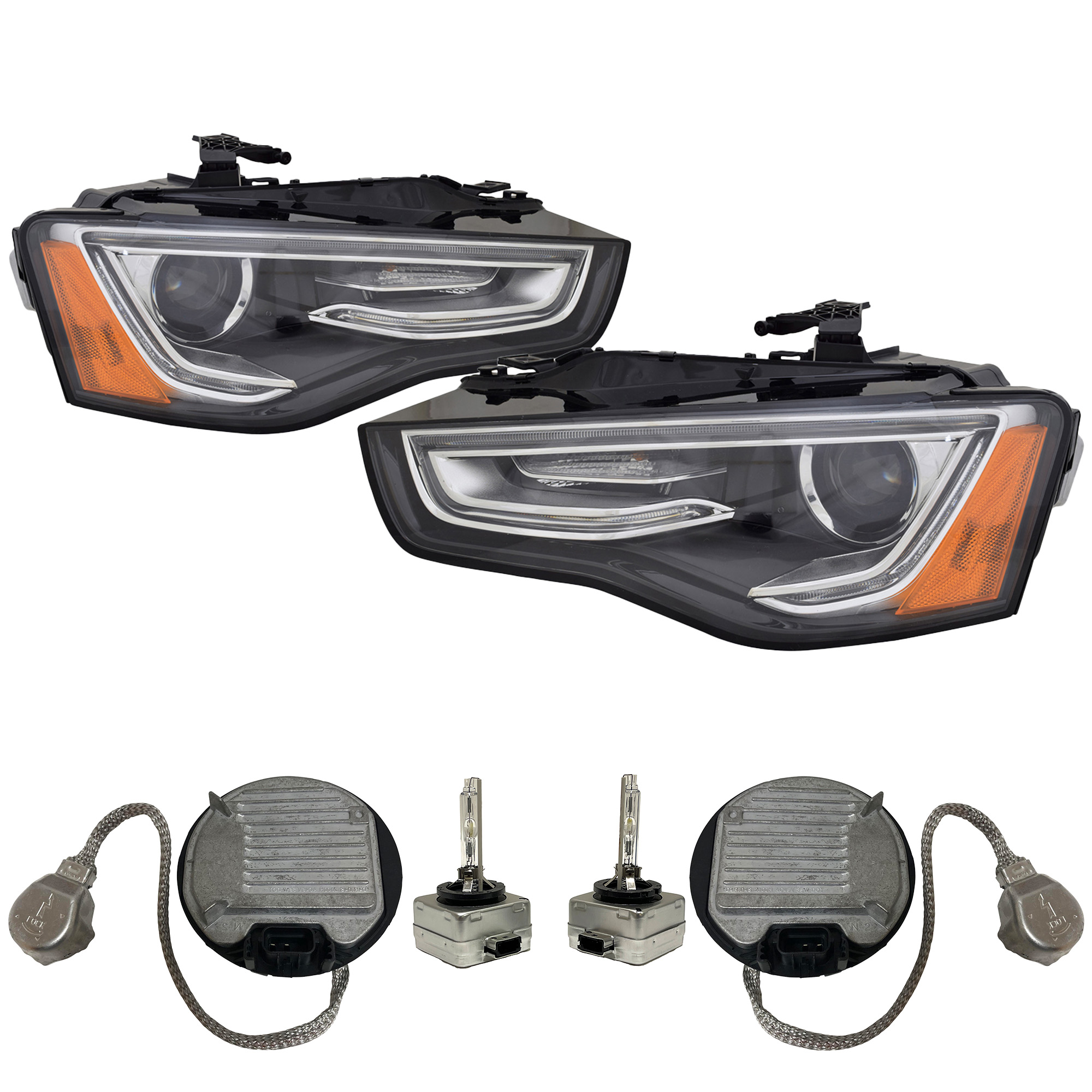 Headlight Set For 12-16 Audi A4, 12-17 Audi A5 Quattro, 12-16 Audi S4, 12-17 Audi S5; CAPA Certified