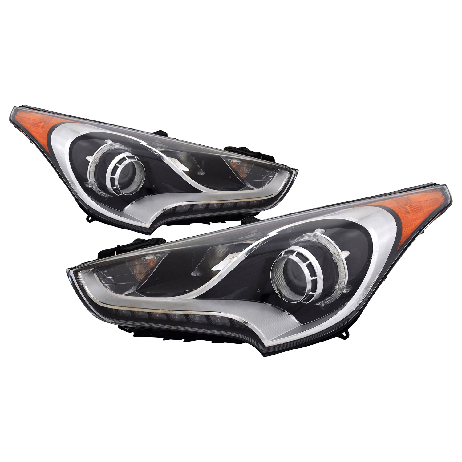 Headlight Set For 12-17 Hyundai Veloster; CAPA Certified