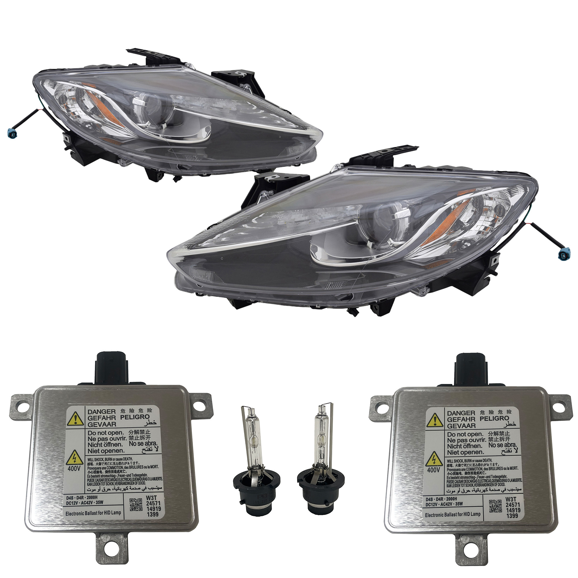 Headlight Set For 13-15 Mazda CX-9; CAPA Certified