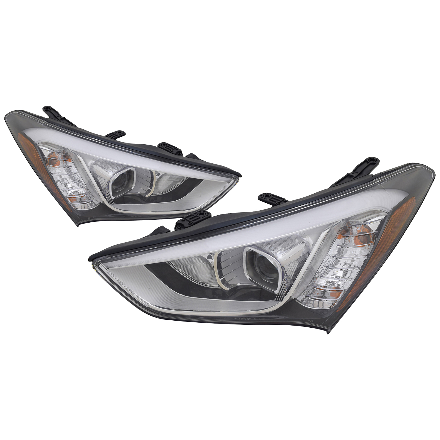 Headlight Set For 13-16 Hyundai Santa Fe Sport; CAPA Certified