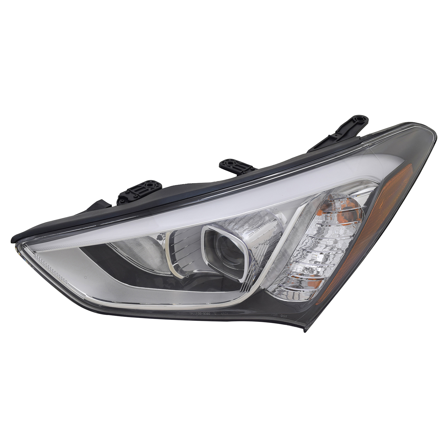 Left Driver Side Headlight For 13-16 Hyundai Santa Fe Sport; CAPA Certified