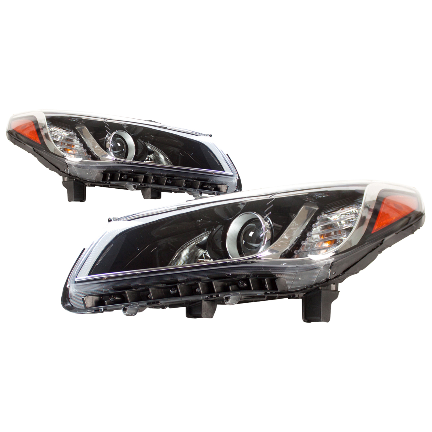 Headlight Set For 15-17 Hyundai Sonata; CAPA Certified