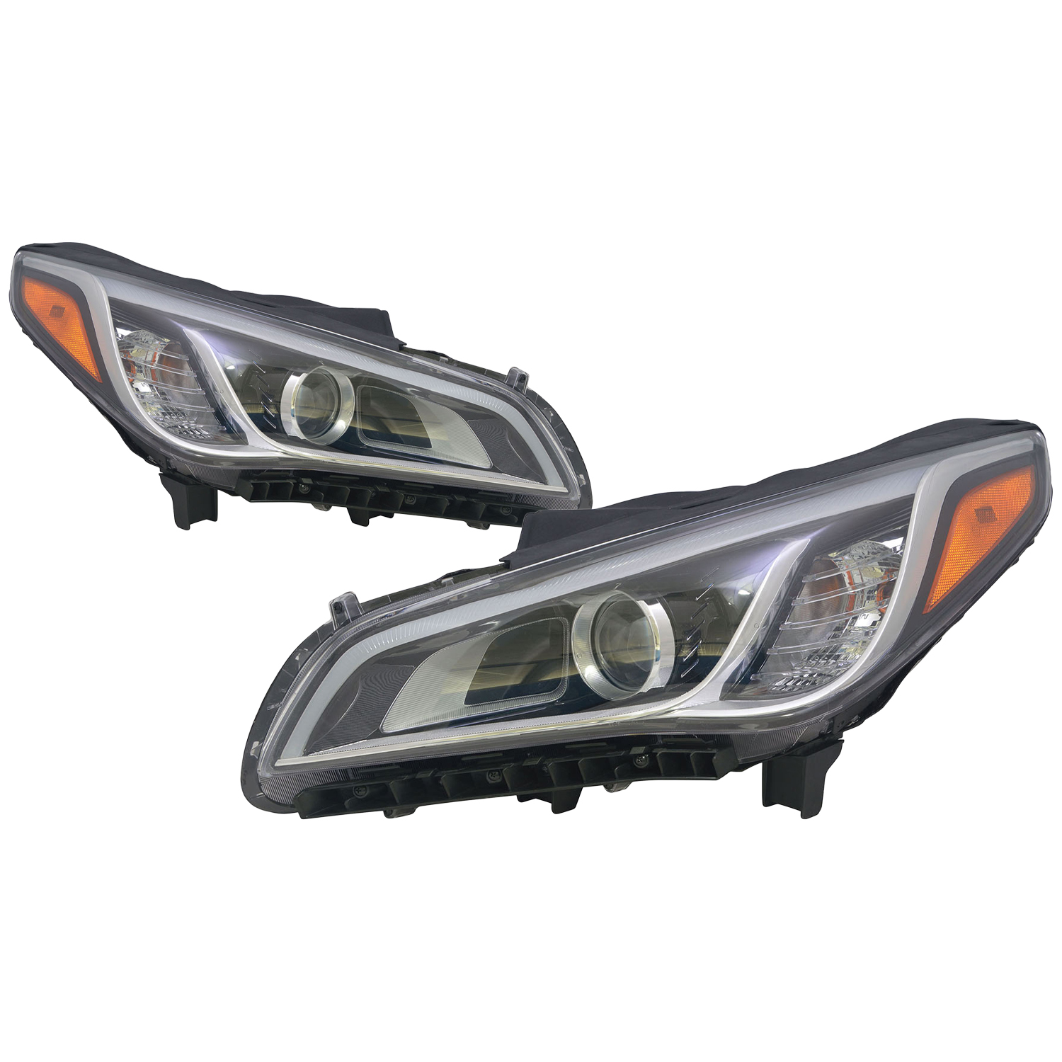 Headlight Set For 15-17 Hyundai Sonata; CAPA Certified
