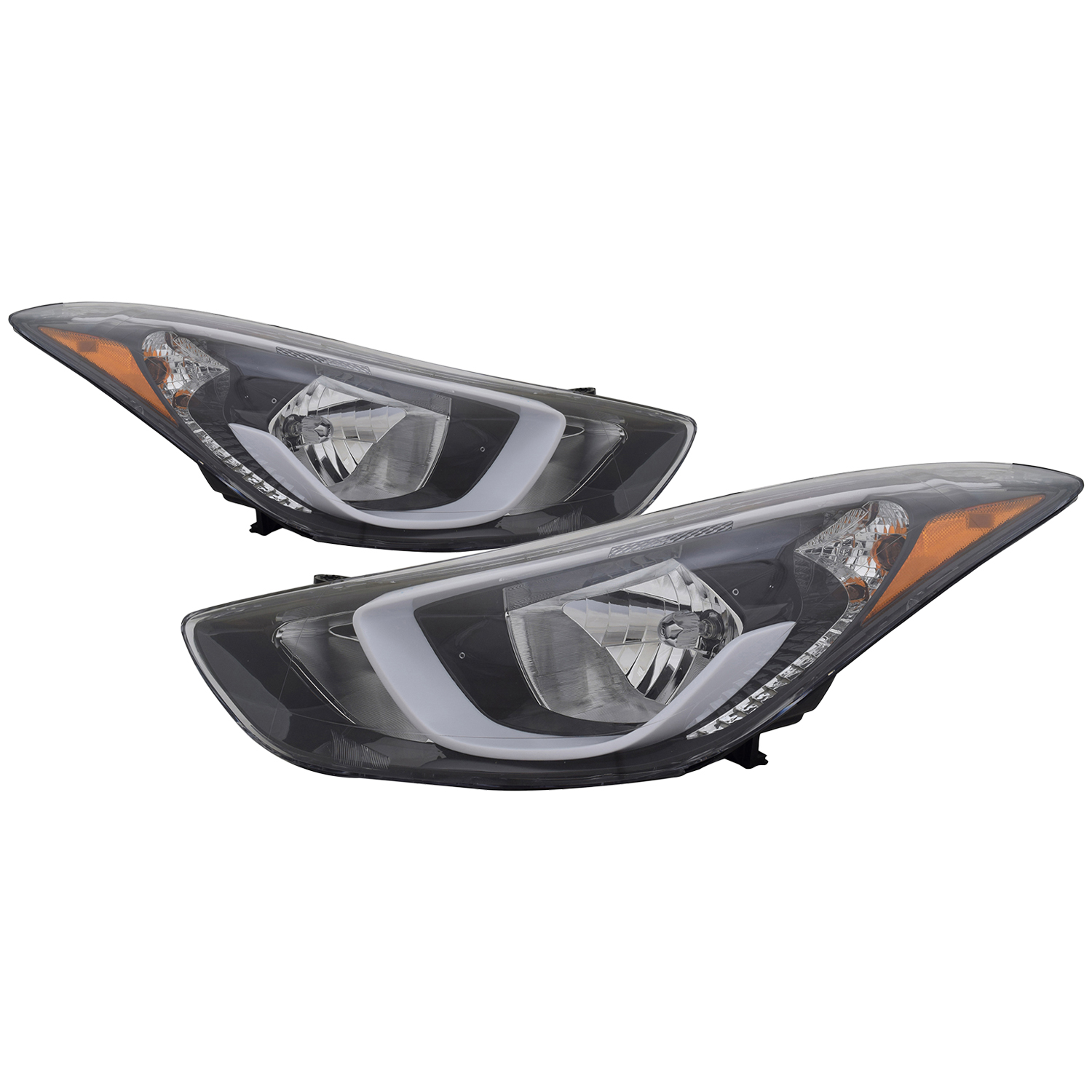 Headlight Set For 14-16 Elantra Hyundai, 14-16 Hyundai Elantra; CAPA Certified