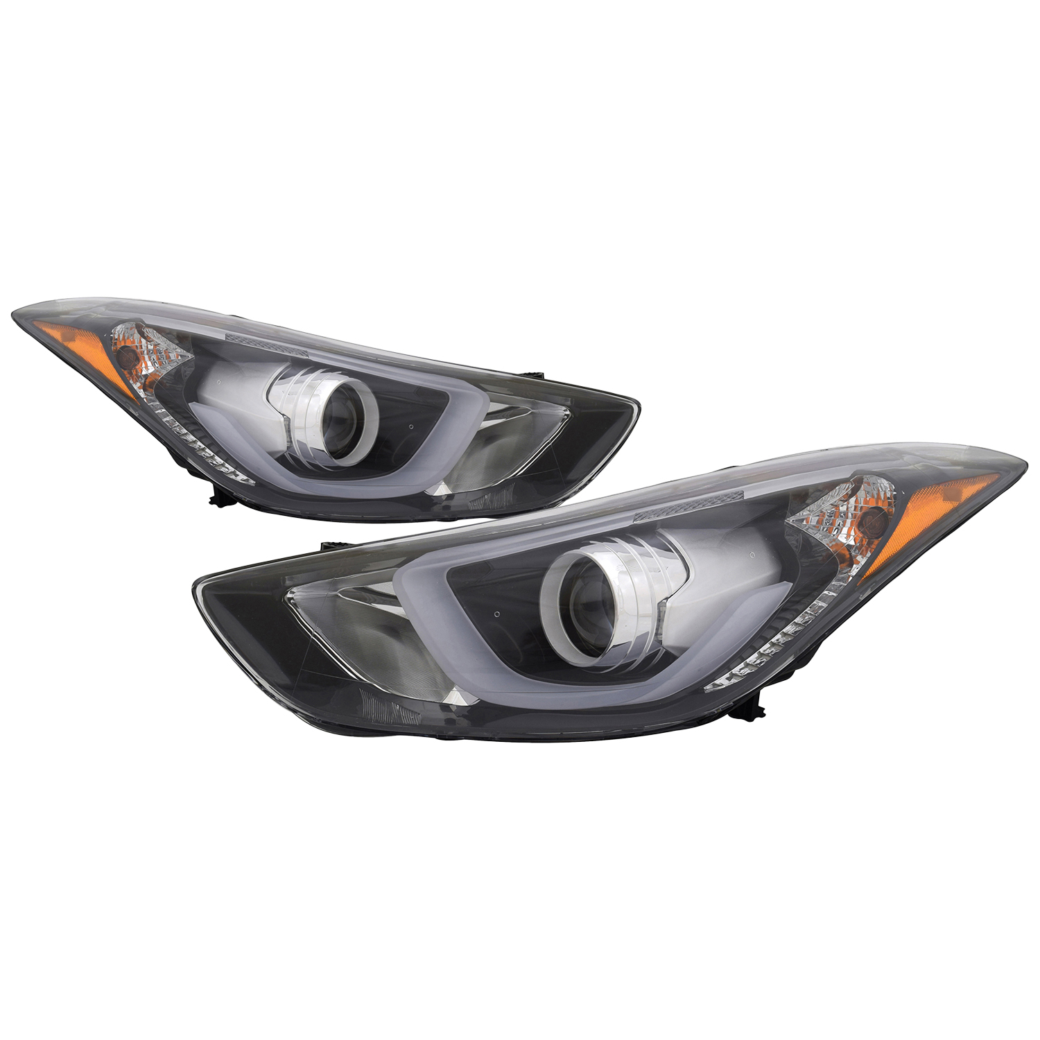 Headlight Set For 14-16 Hyundai Elantra, 13-14 Hyundai Elantra Coupe; CAPA Certified