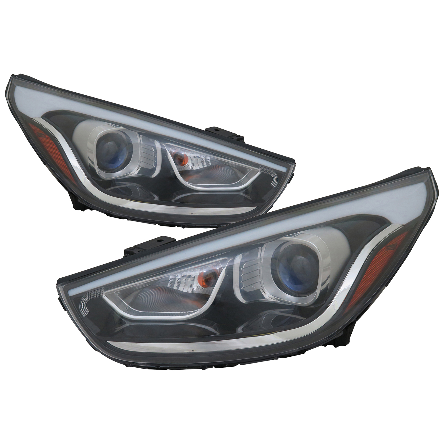 Headlight Set For 14-15 Hyundai Tucson; CAPA Certified