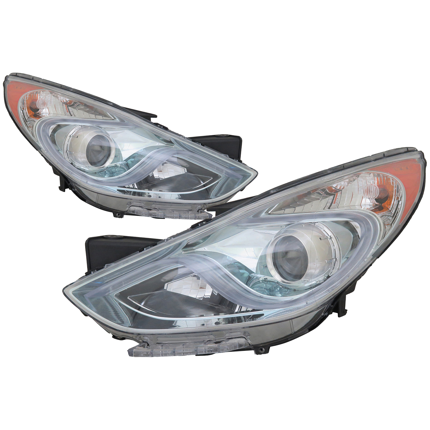 Headlight Set For 11-15 Hyundai Sonata; CAPA Certified