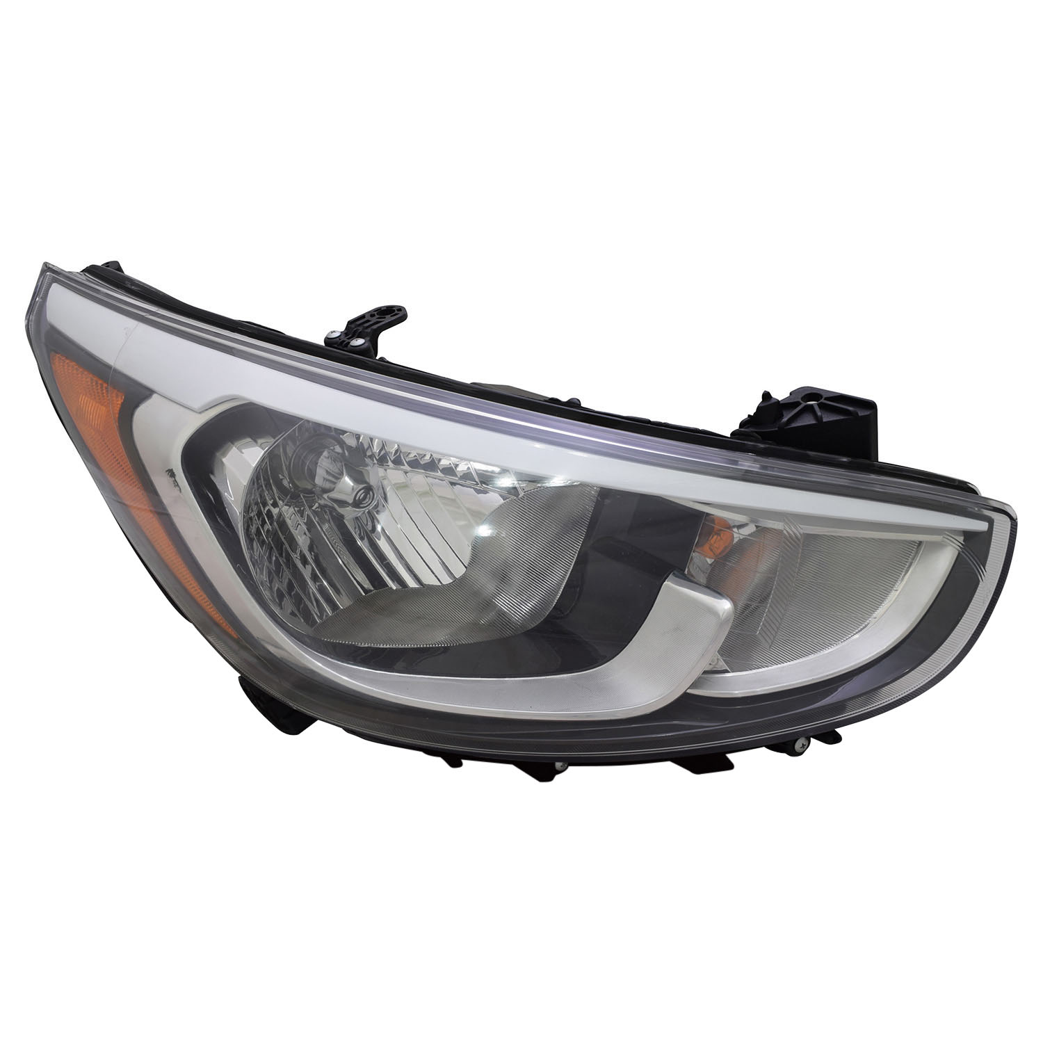 Right Passenger Side Headlight For 15-17 Hyundai Accent; CAPA Certified