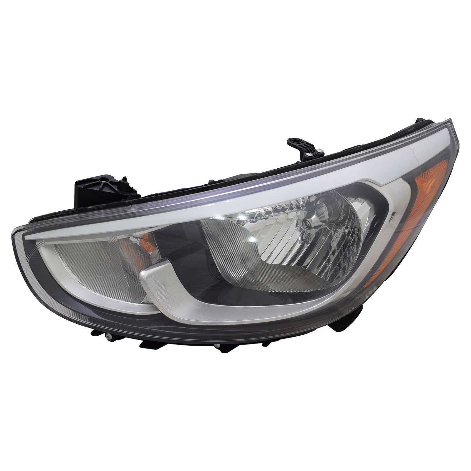 Left Driver Side Headlight For 15-17 Hyundai Accent; CAPA Certified