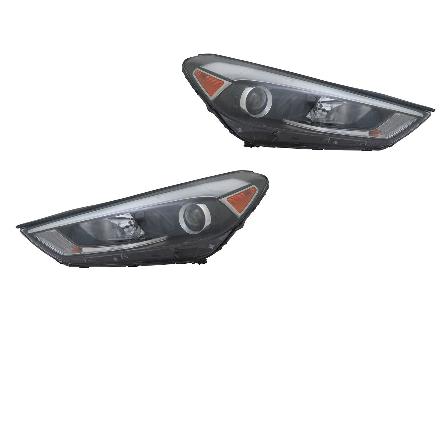 Headlight Set For 16-18 Hyundai Tucson; CAPA Certified