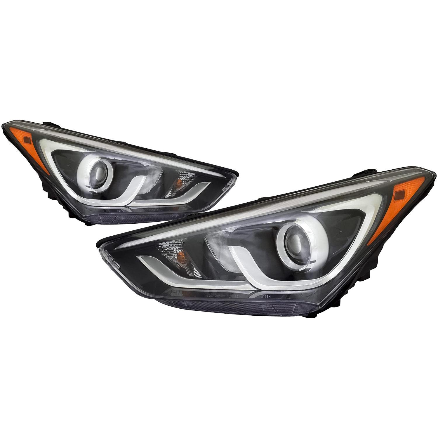 Headlight Set For 17-18 Hyundai Santa Fe Sport; CAPA Certified