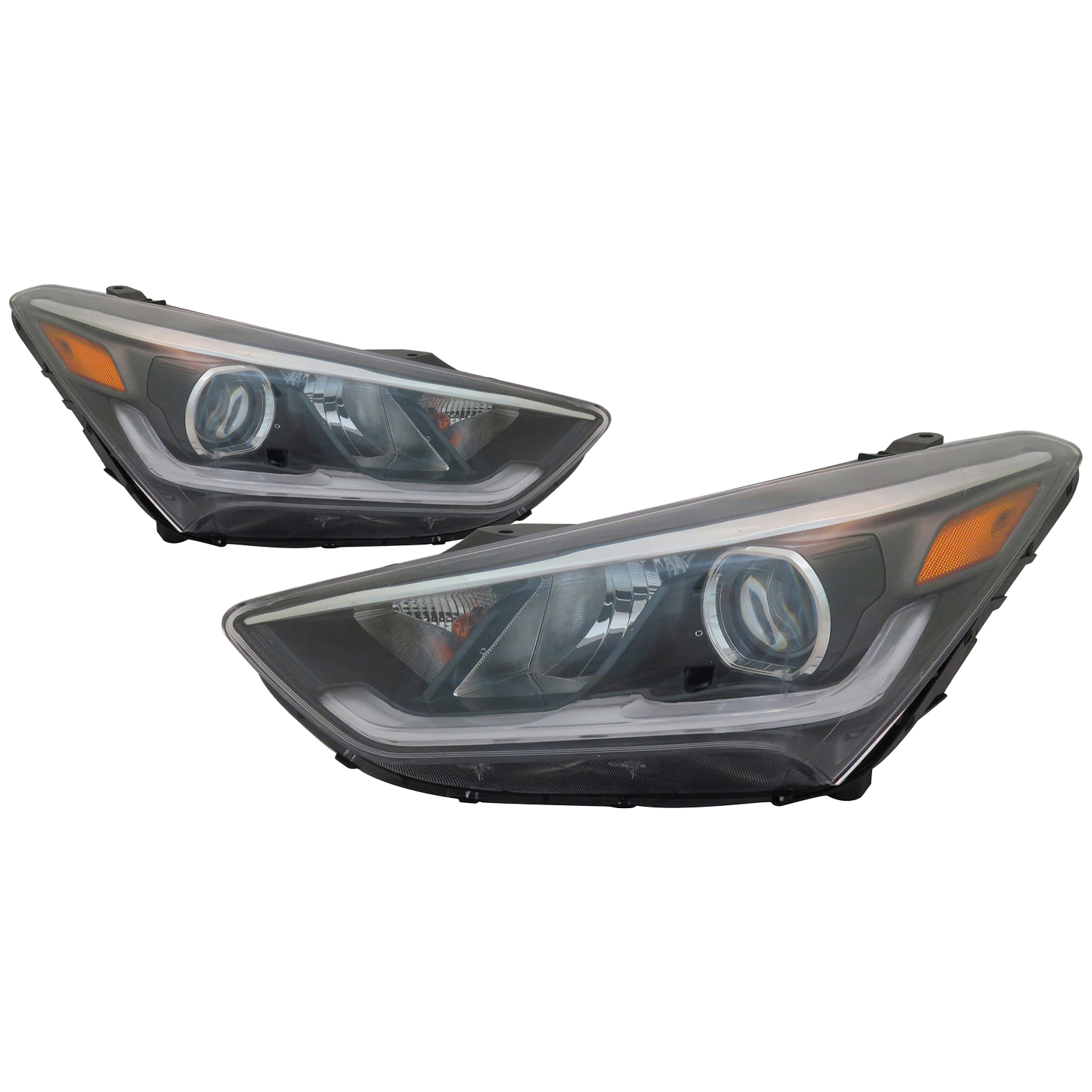 Headlight Set For 17-19 Hyundai Santa Fe, 17-19 Hyundai Santa Fe XL; CAPA Certified