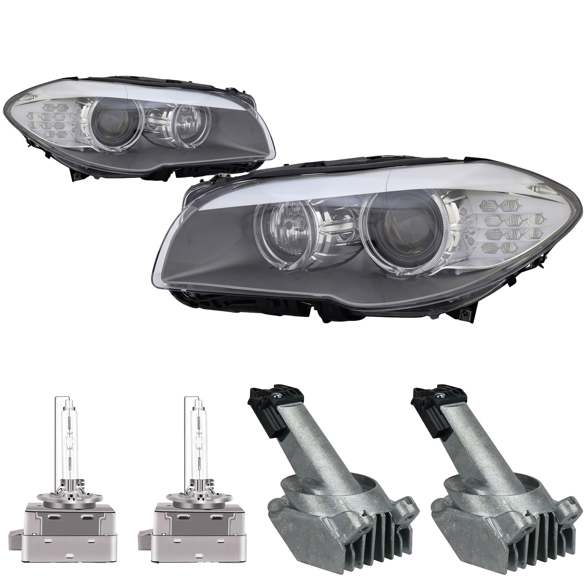 Headlight Set For 11-13 BMW 528i, 11-13 BMW 535i, 11-13 BMW 550i; CAPA Certified