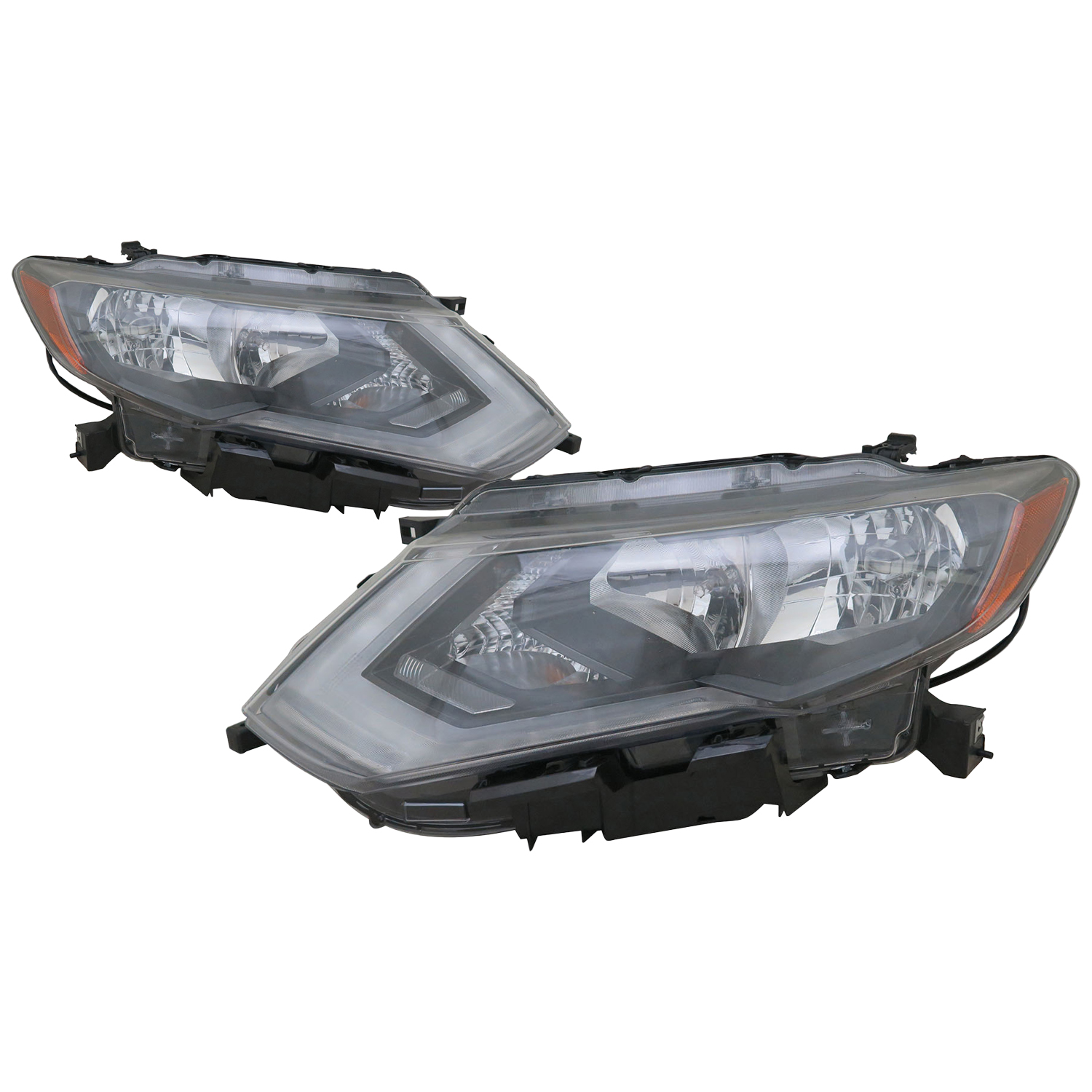 Headlight Set For 18-20 Nissan Rogue; CAPA Certified