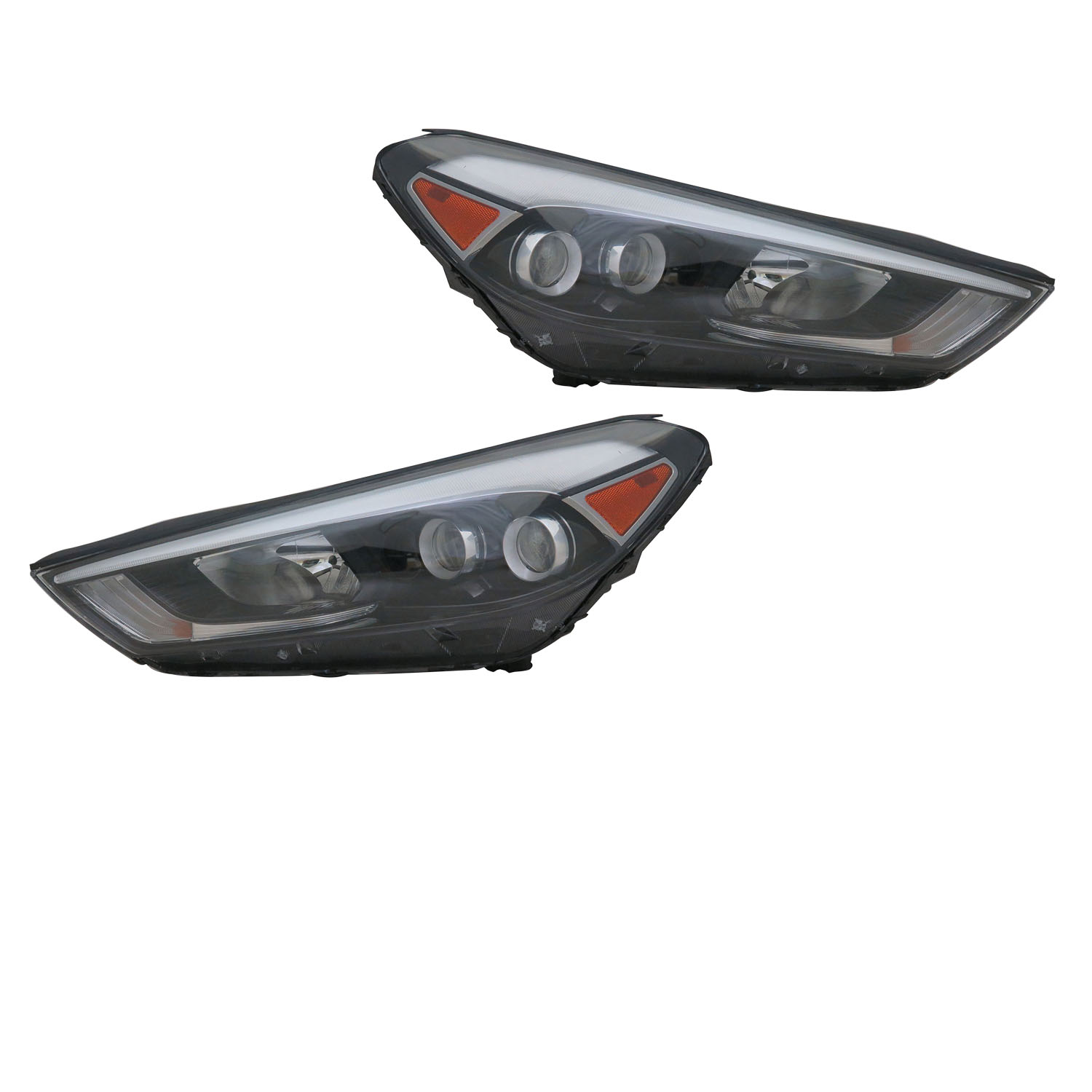 Headlight Set For 16-18 Hyundai Tucson; CAPA Certified