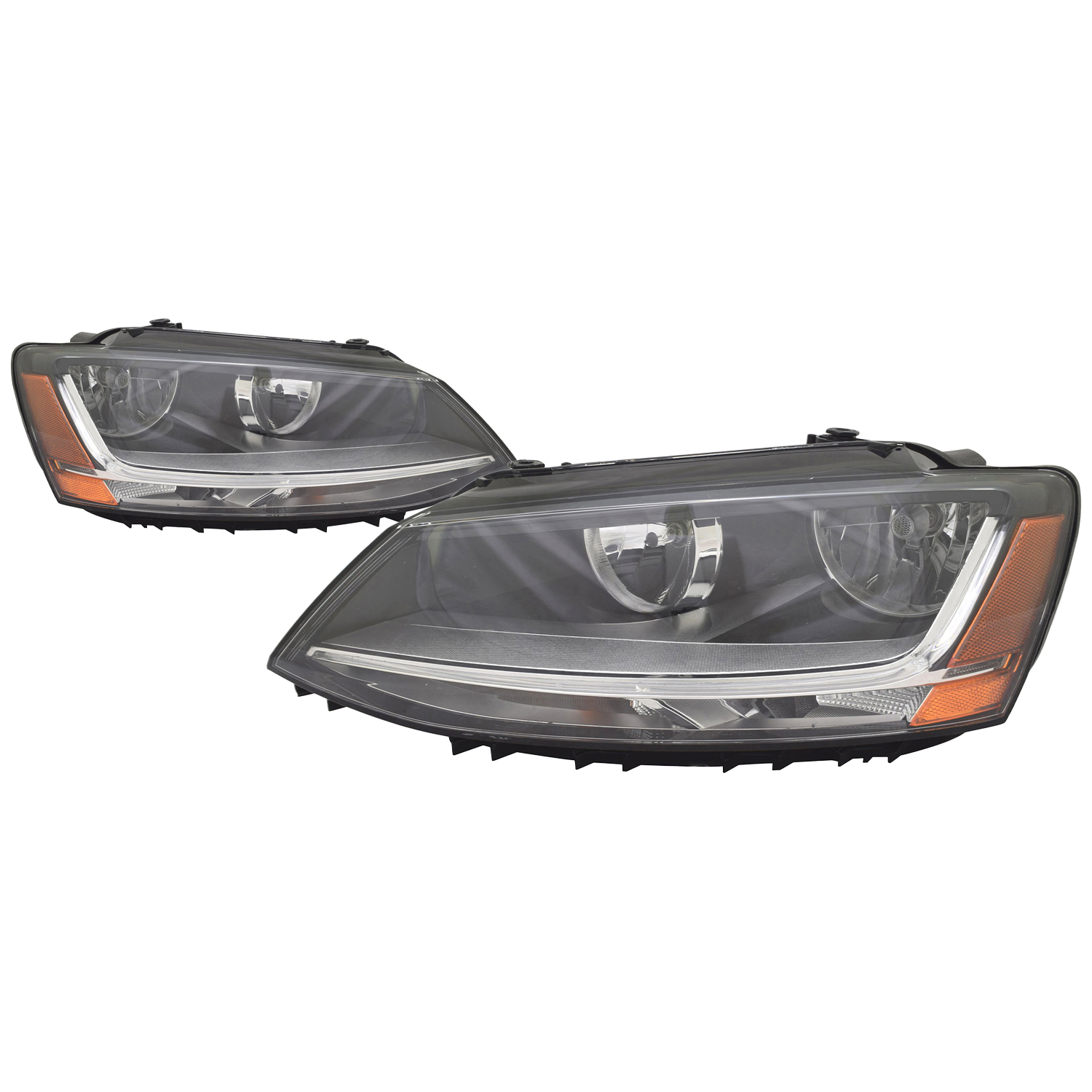 Headlight Set For 15-18 Volkswagen Jetta; CAPA Certified