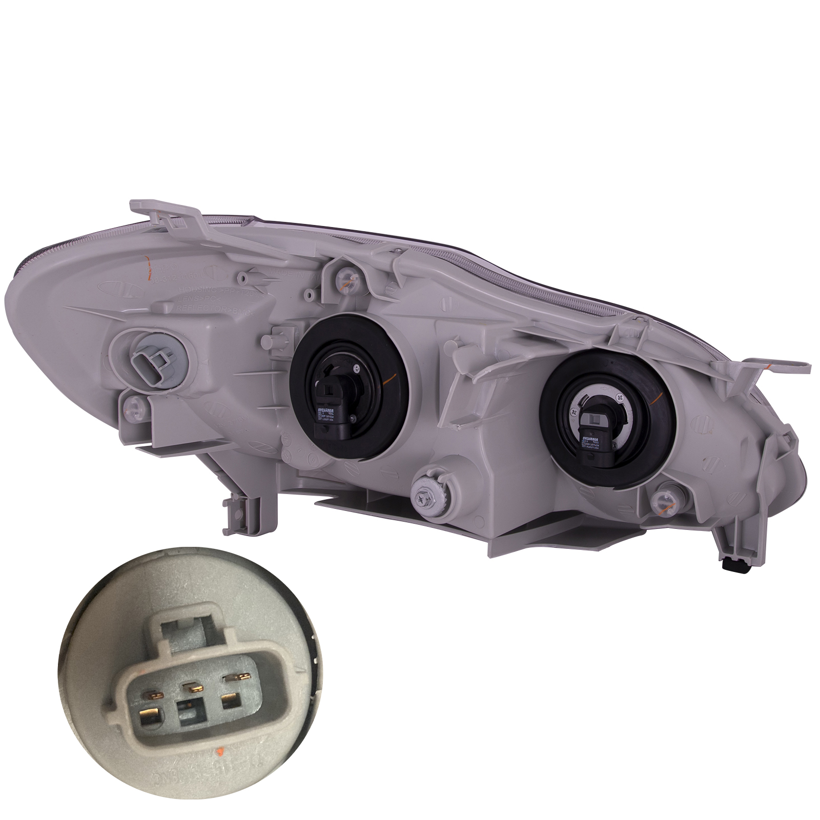 Left Driver Side Headlight For 03-04 Toyota Corolla; CAPA Certified