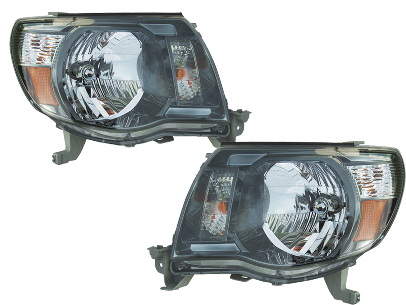 Headlight Set For 08-10 Toyota Highlander, 05-11 Toyota Tacoma; CAPA Certified