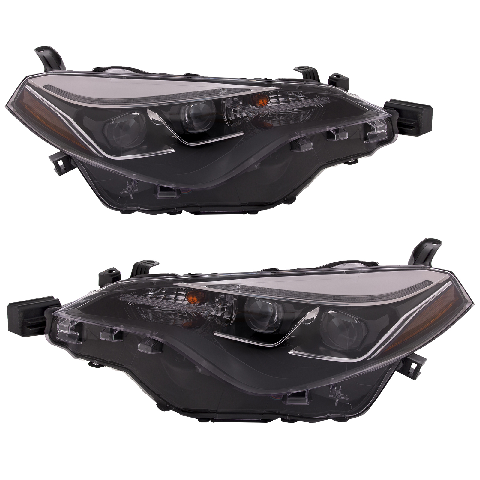 Headlight Set For 17-19 Toyota Corolla; CAPA Certified