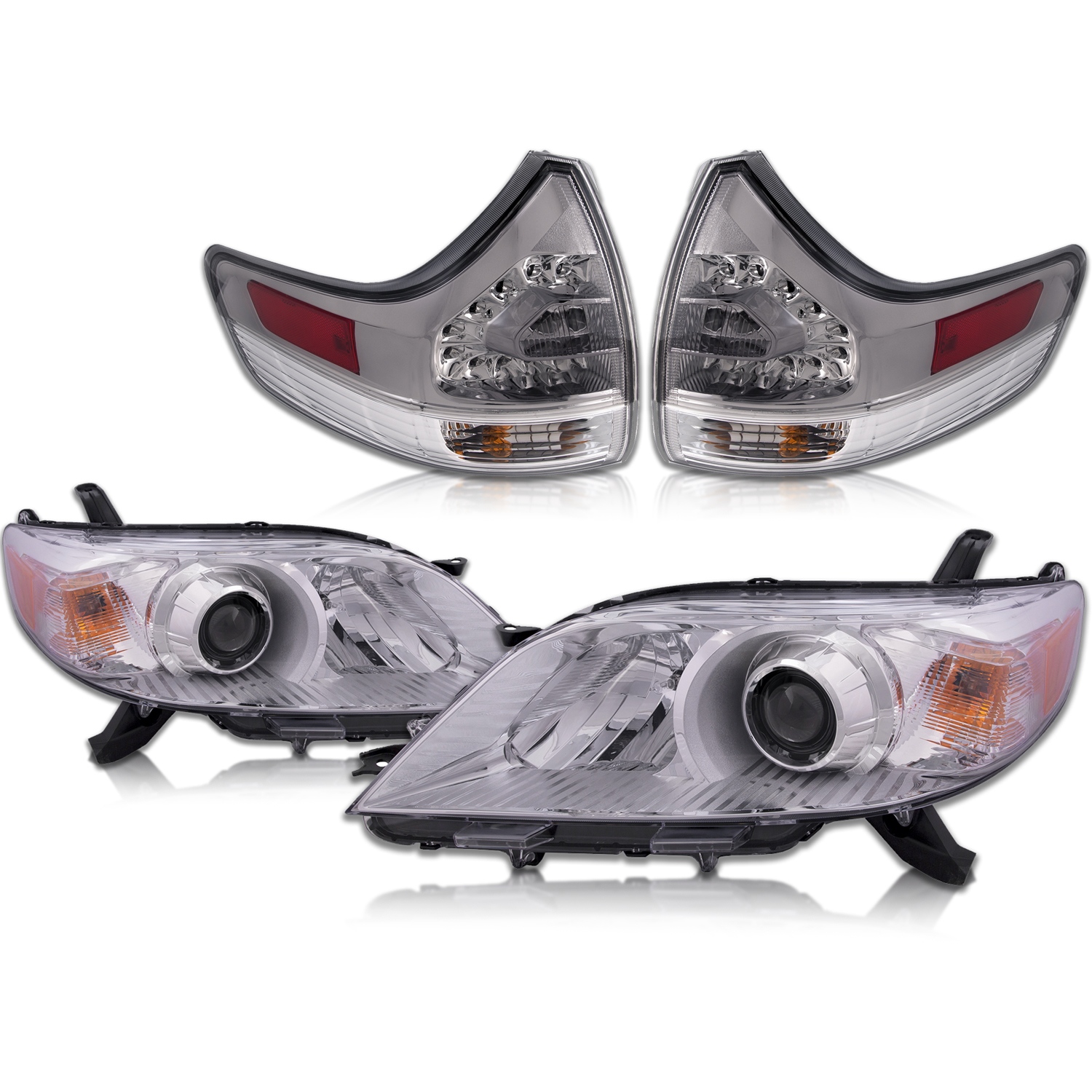 Headlight Set For 11-20 Toyota Sienna; CAPA Certified