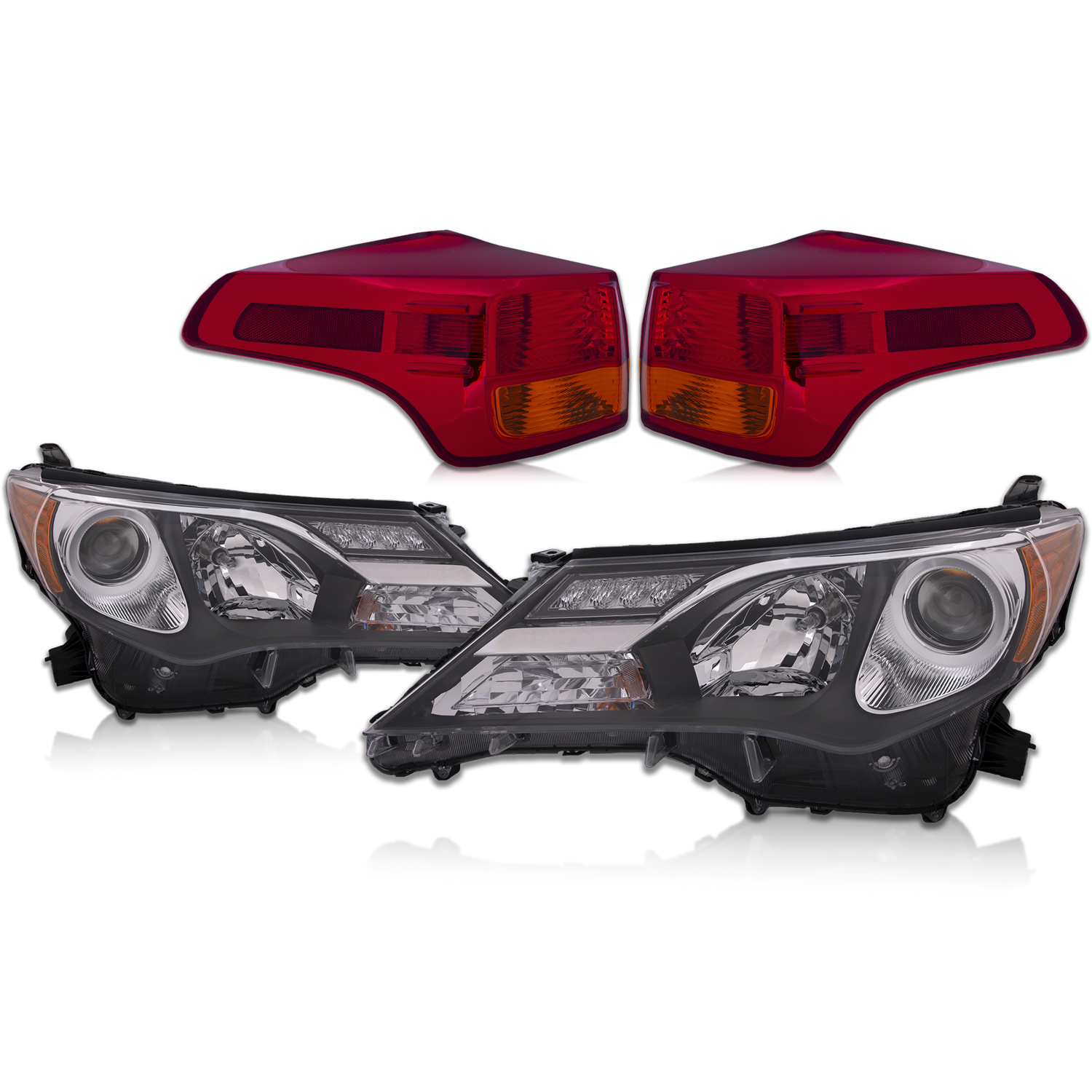 Headlight Set For 13-15 Toyota RAV4; CAPA Certified