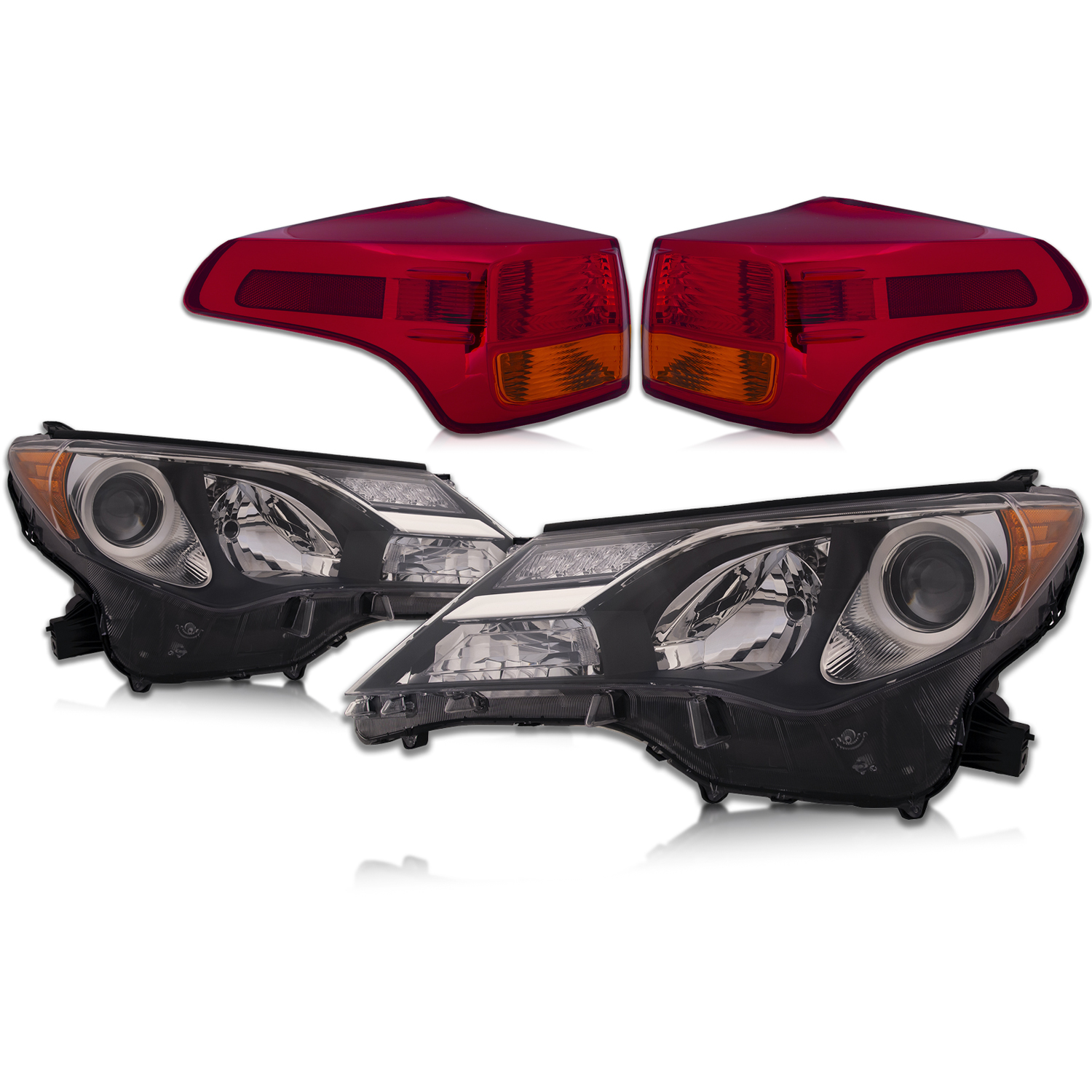 Headlight Set For 13-15 Toyota RAV4; CAPA Certified