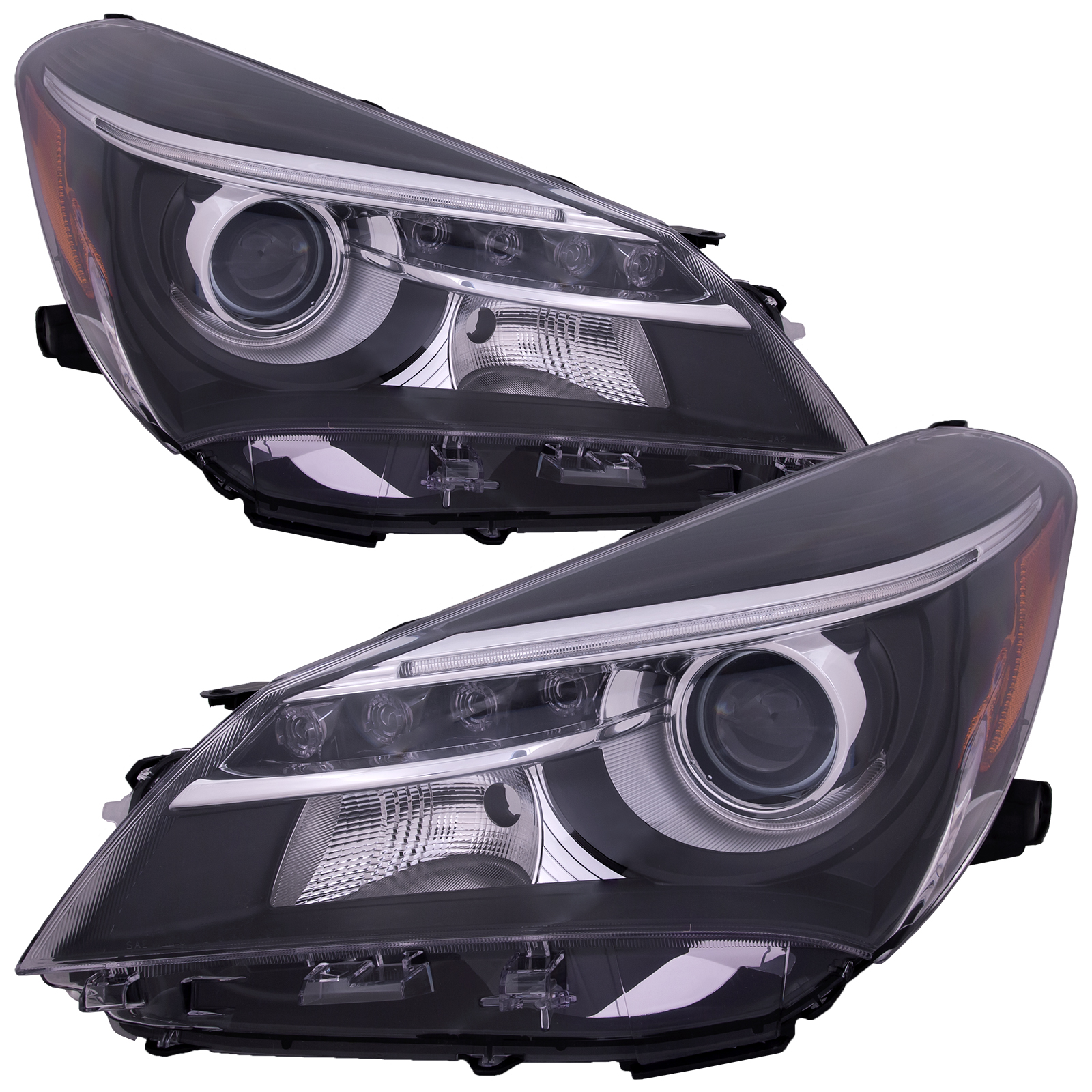 Headlight Set For 15-17 Toyota Yaris; CAPA Certified