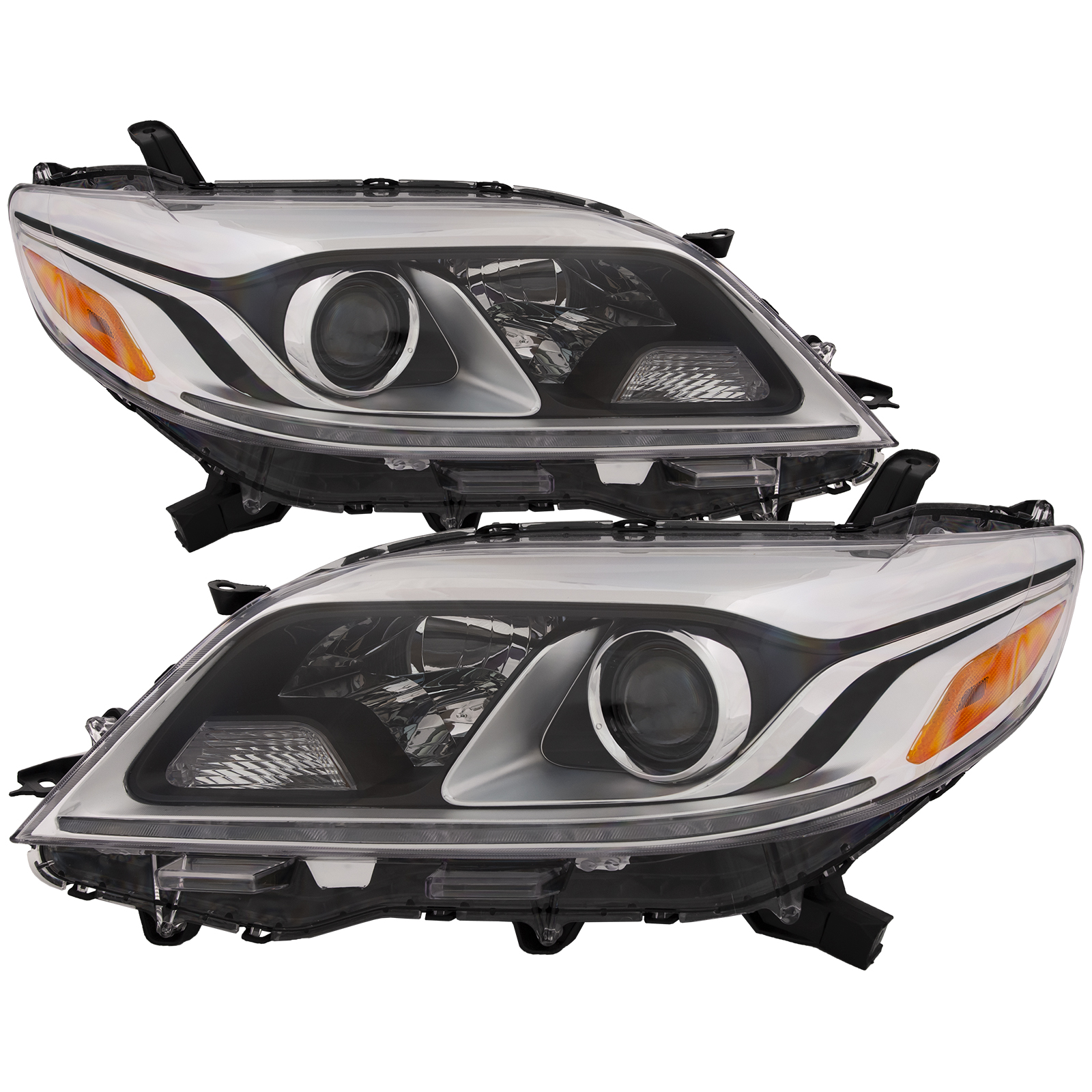 Headlight Set For 15-20 Toyota Sienna; CAPA Certified
