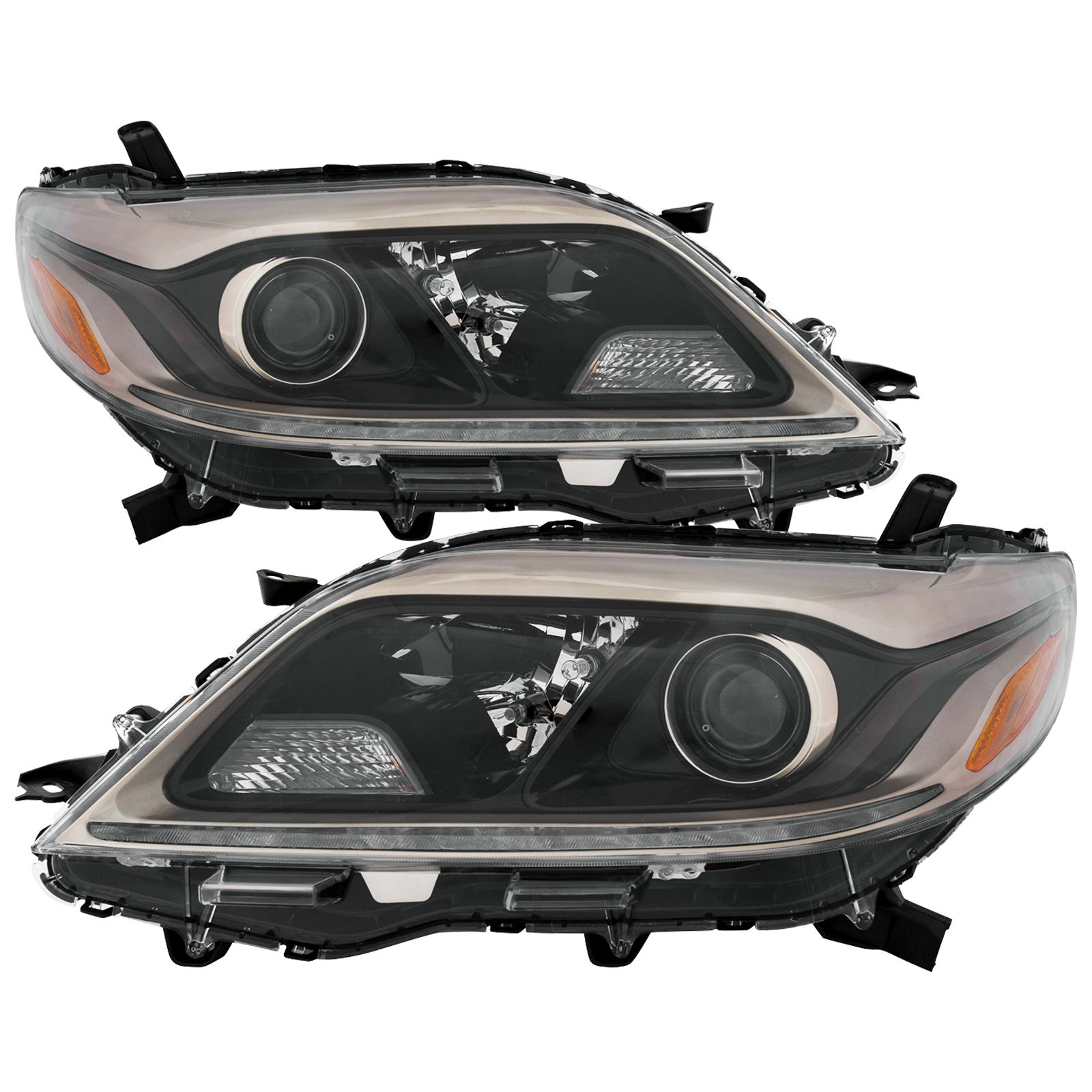 Headlight Set For 15-19 Toyota Sienna; CAPA Certified