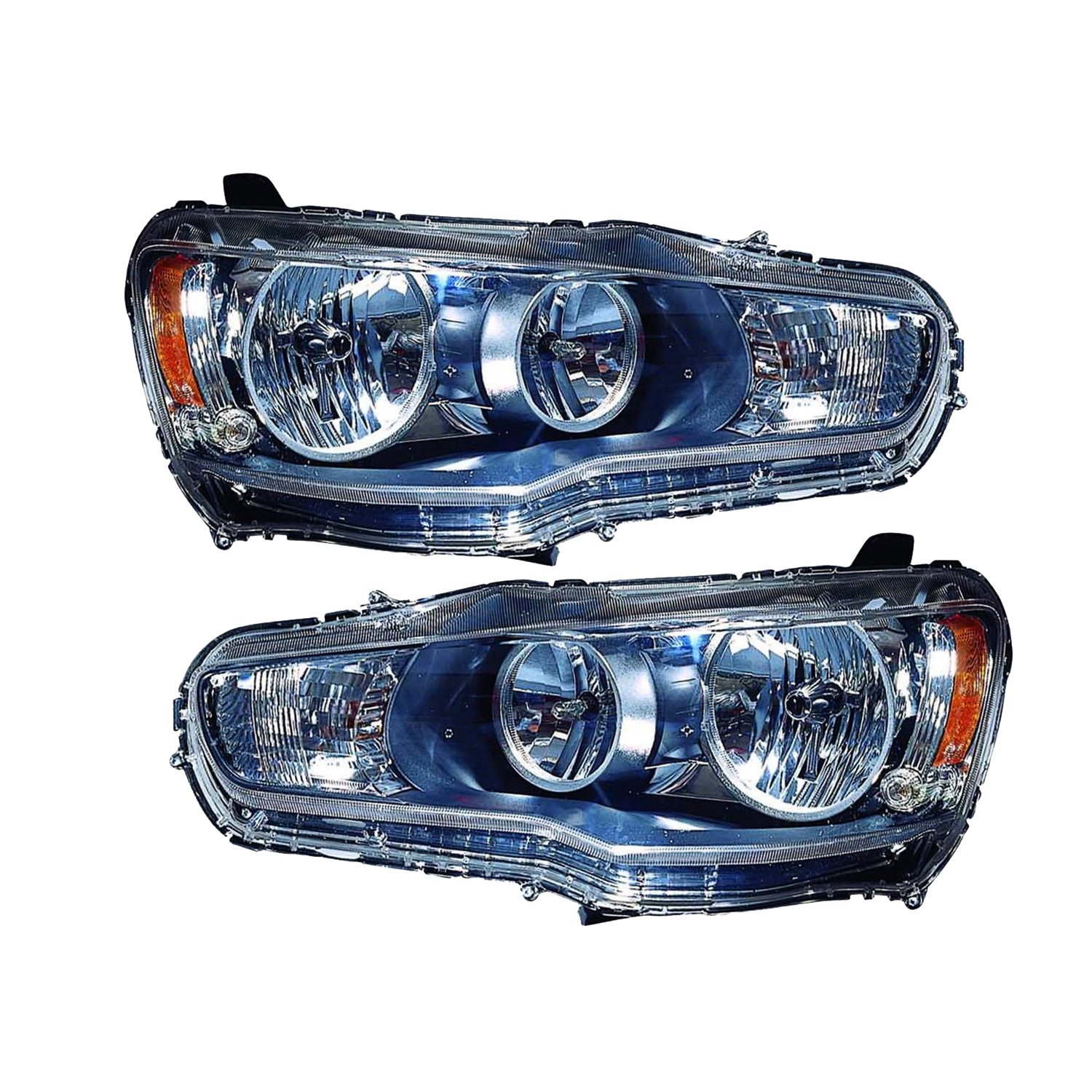 Headlight Set For 08-09 Mitsubishi Lancer; CAPA Certified