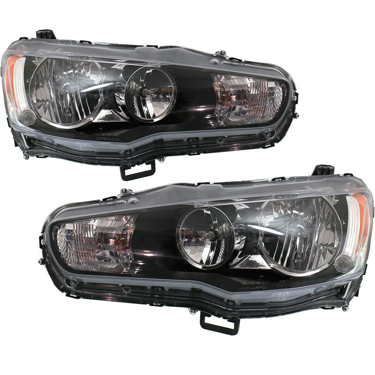 Headlight Set For 09-17 Mitsubishi Lancer; CAPA Certified