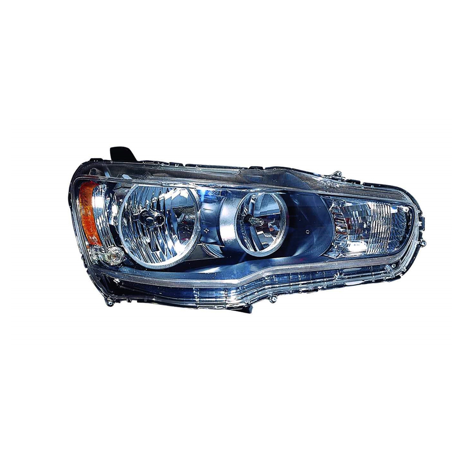 Right Passenger Side Headlight For 08-09 Mitsubishi Lancer; CAPA Certified