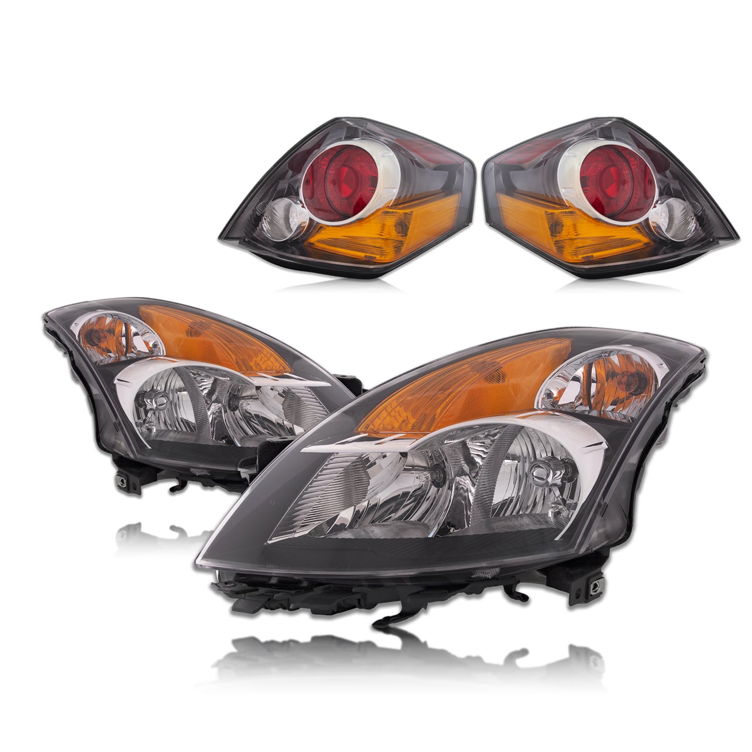 Headlight Set For 07-09 Nissan Altima; CAPA Certified
