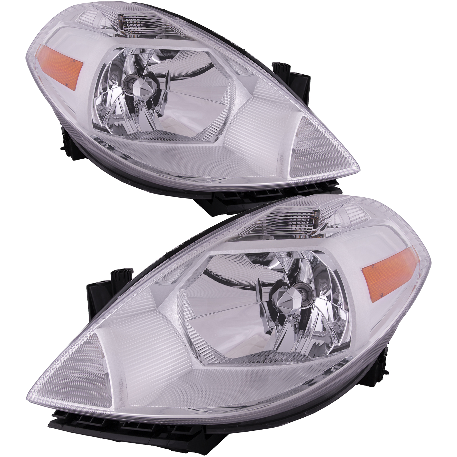 Headlight Set For 07-12 Nissan Versa; CAPA Certified