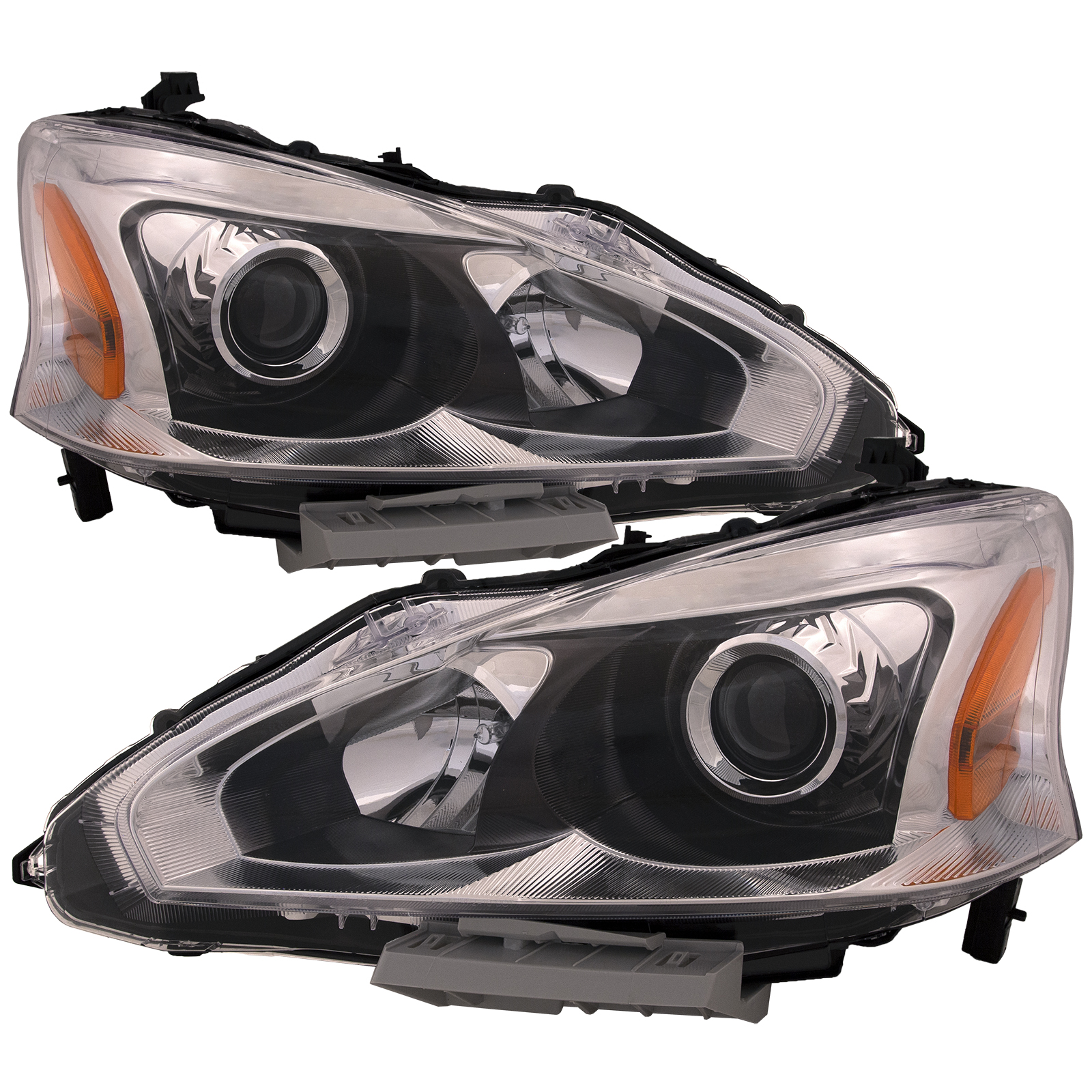 Headlight Set For 13-15 Nissan Altima; CAPA Certified