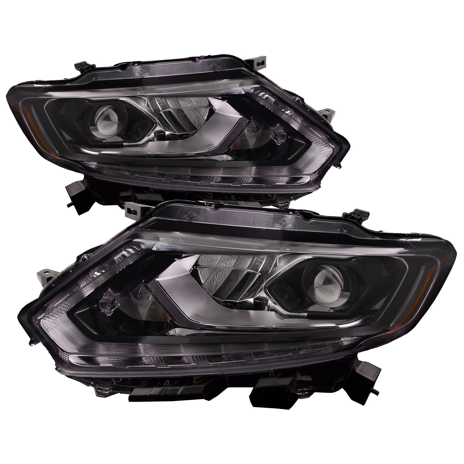 Headlight Set For 14-16 Nissan Rogue; CAPA Certified