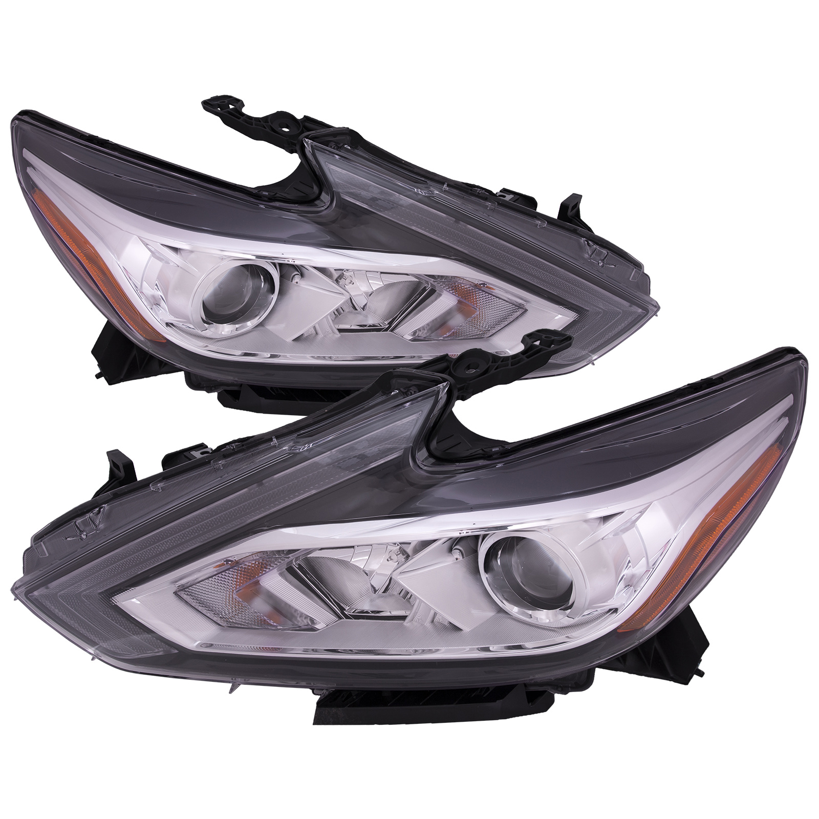Headlight Set For 16-18 Nissan Altima; CAPA Certified