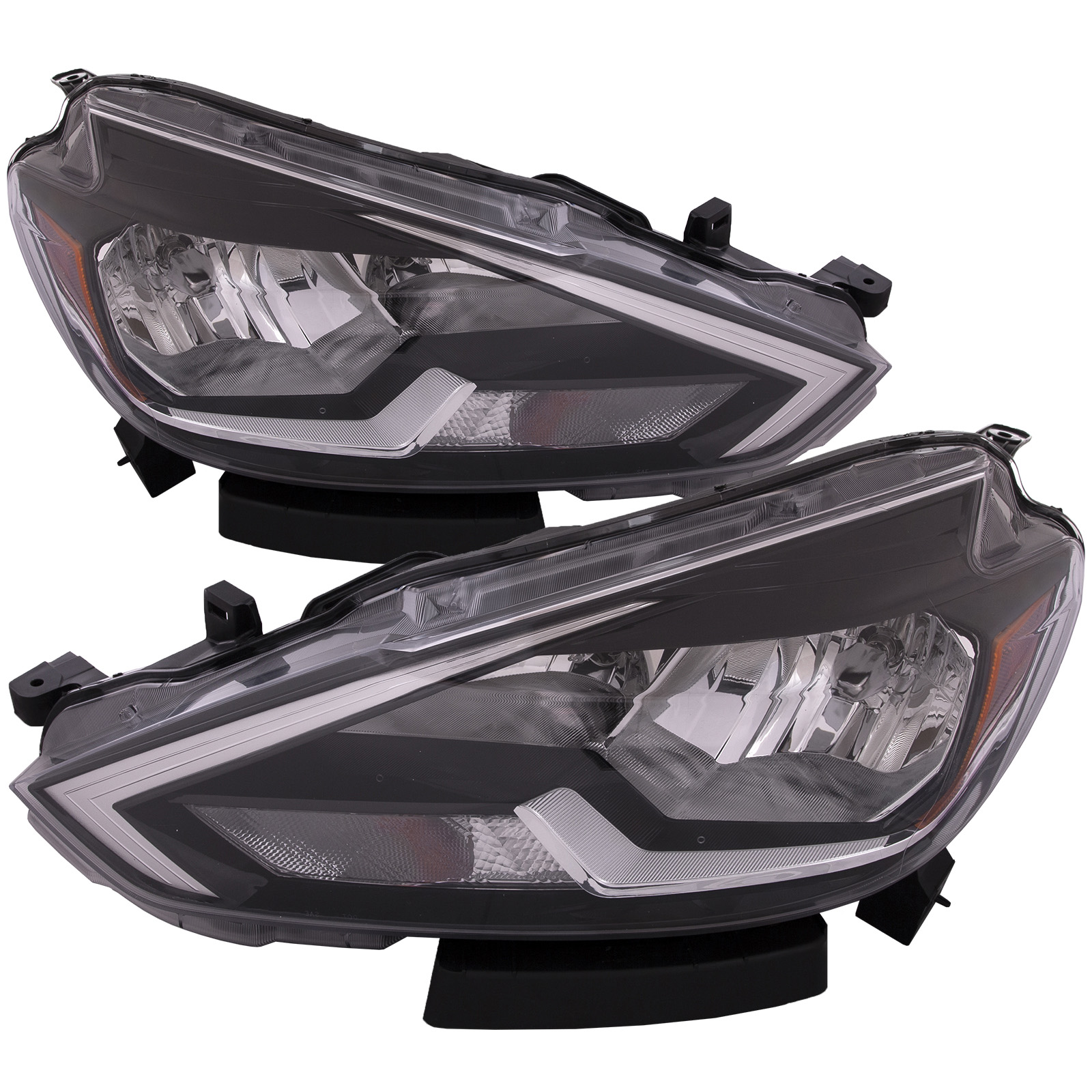 Headlight Set For 16-19 Nissan Sentra; CAPA Certified