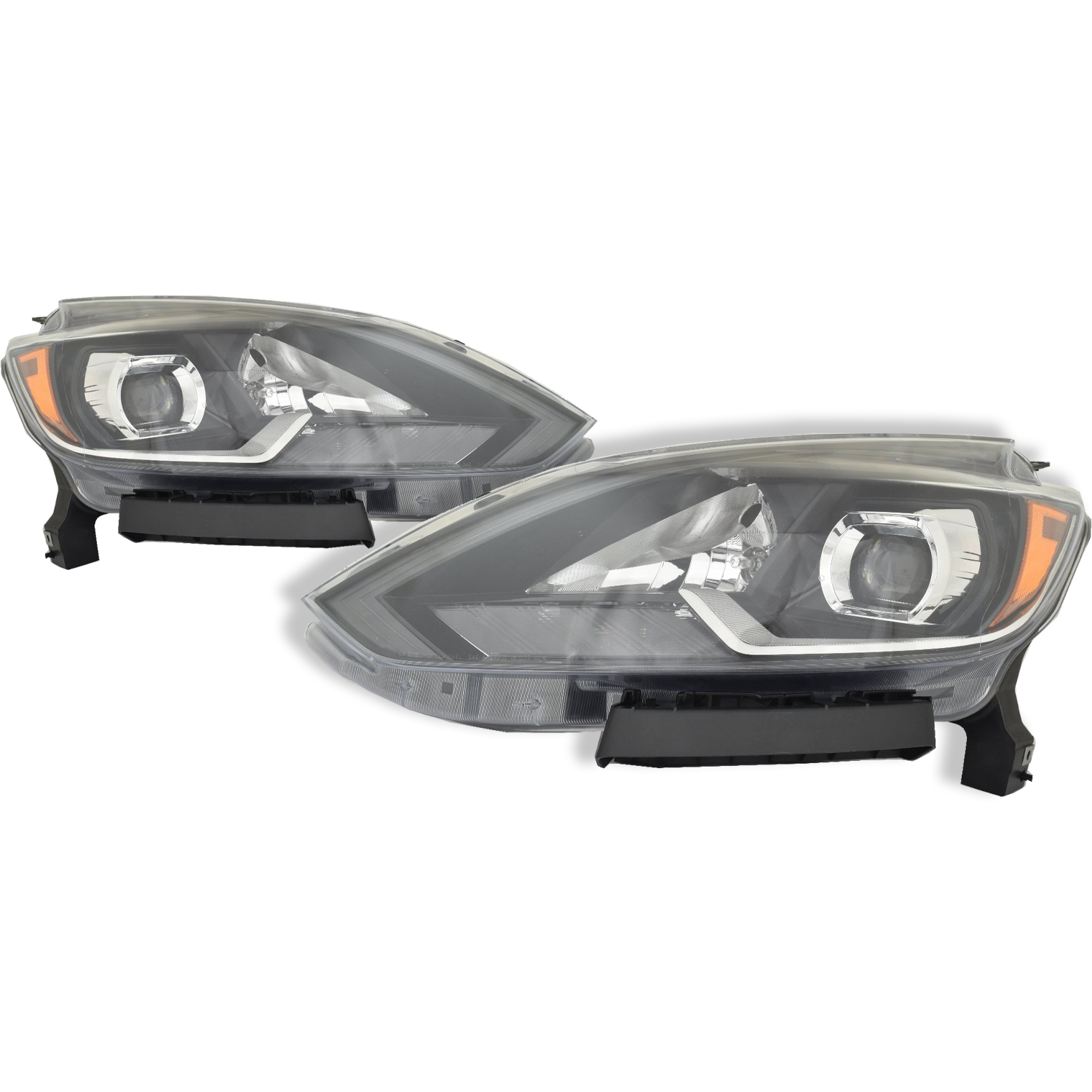 Headlight Set For 18-19 Nissan Sentra; CAPA Certified