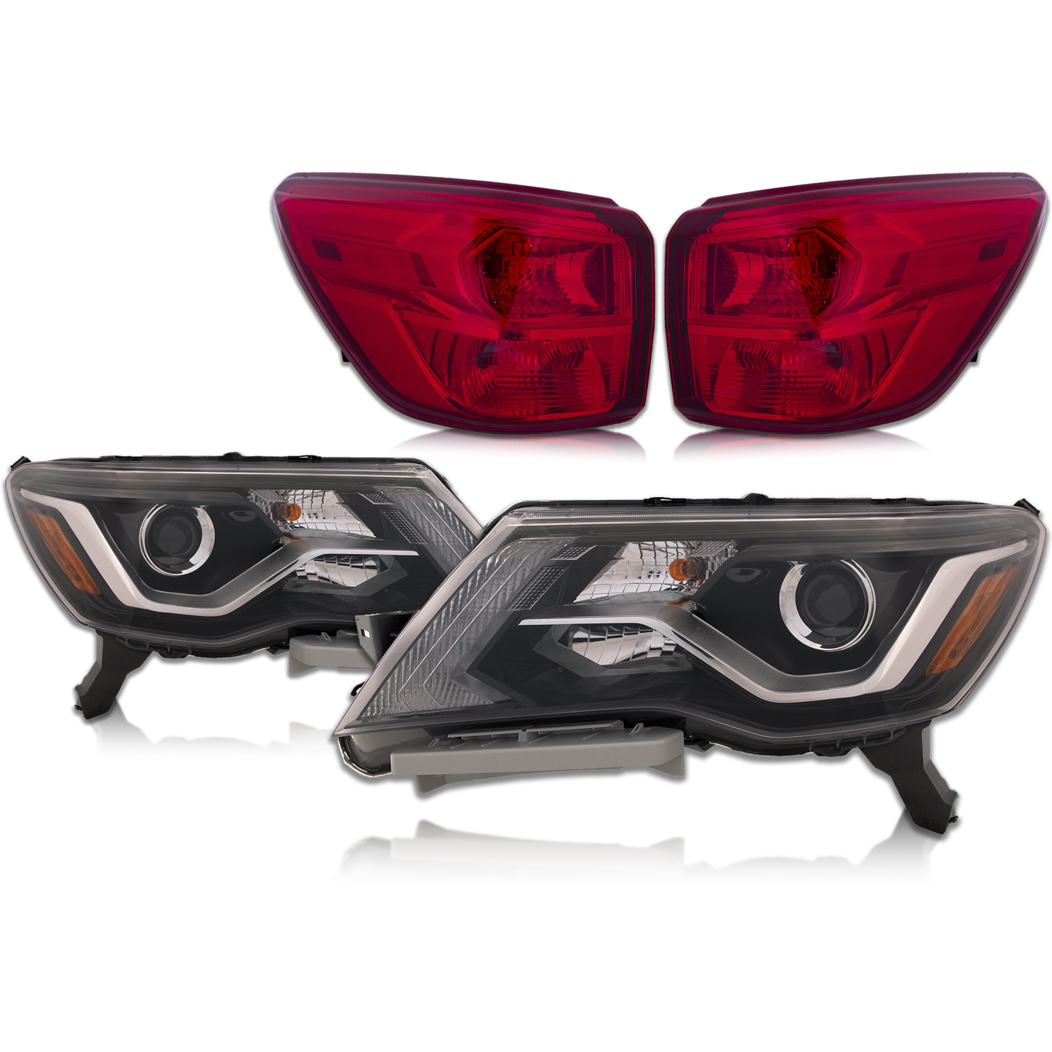 Headlight Set For 17-20 Nissan Pathfinder; CAPA Certified