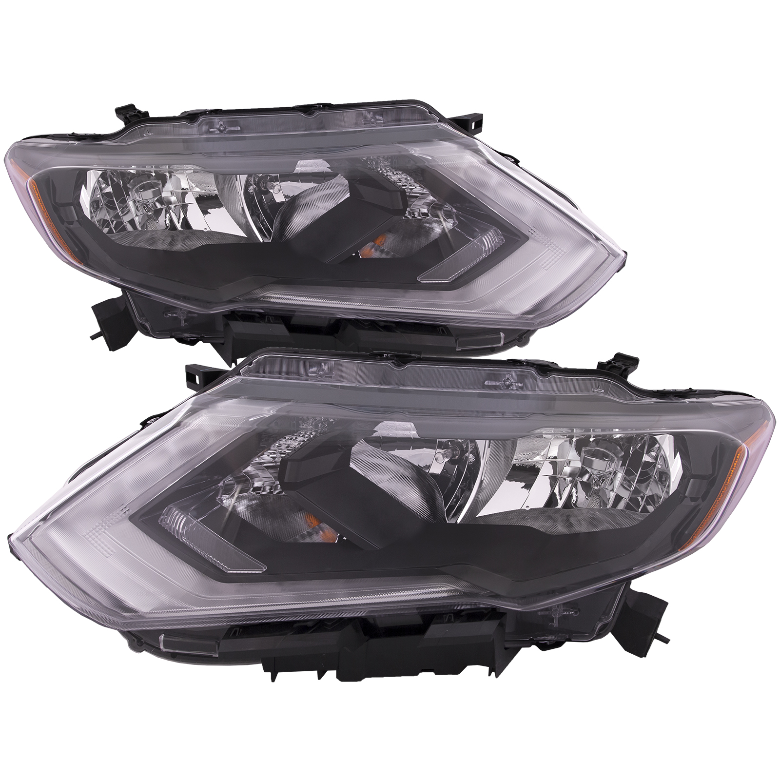 Headlight Set For 17-20 Nissan Rogue; CAPA Certified
