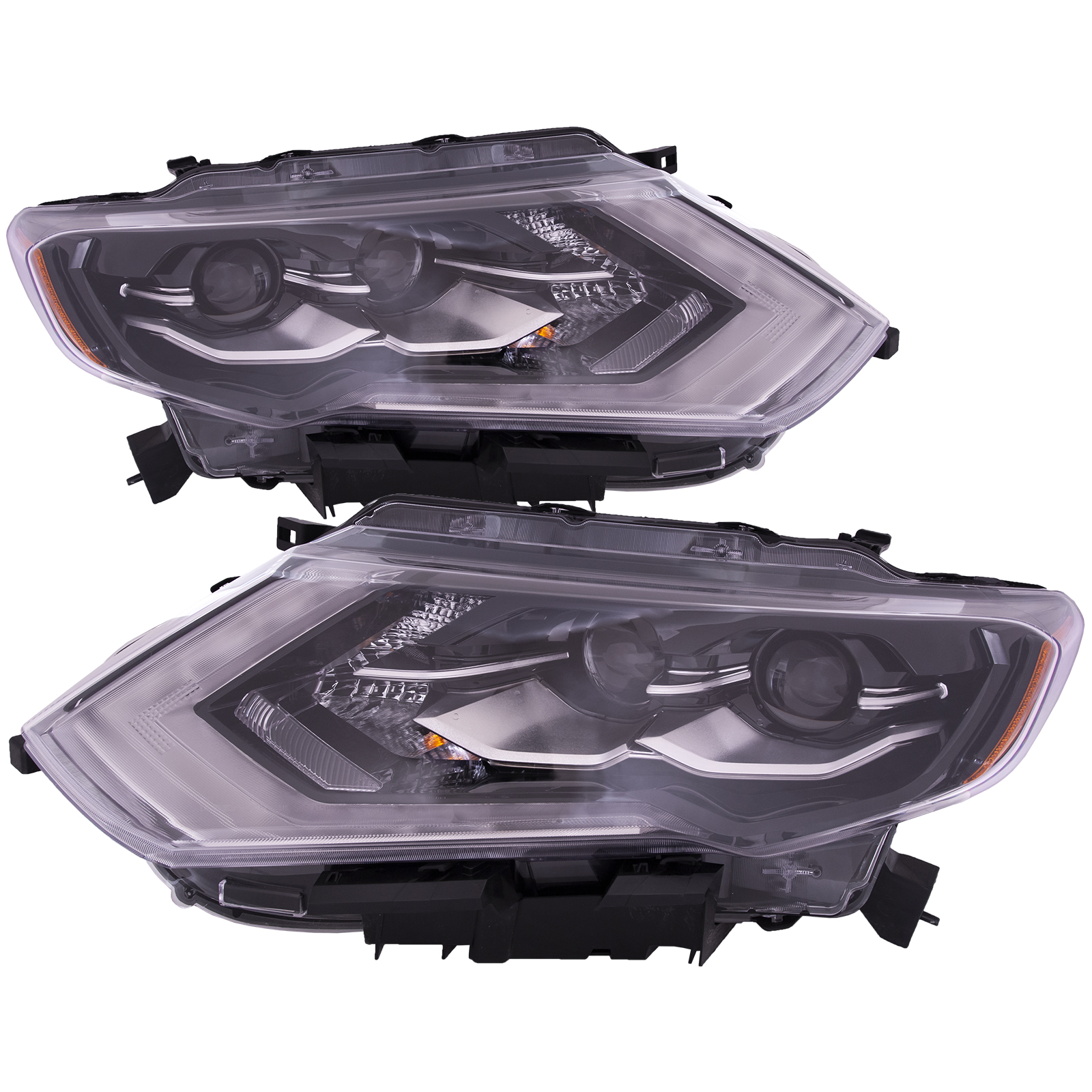 Headlight Set For 17-18 Nissan Rogue; CAPA Certified