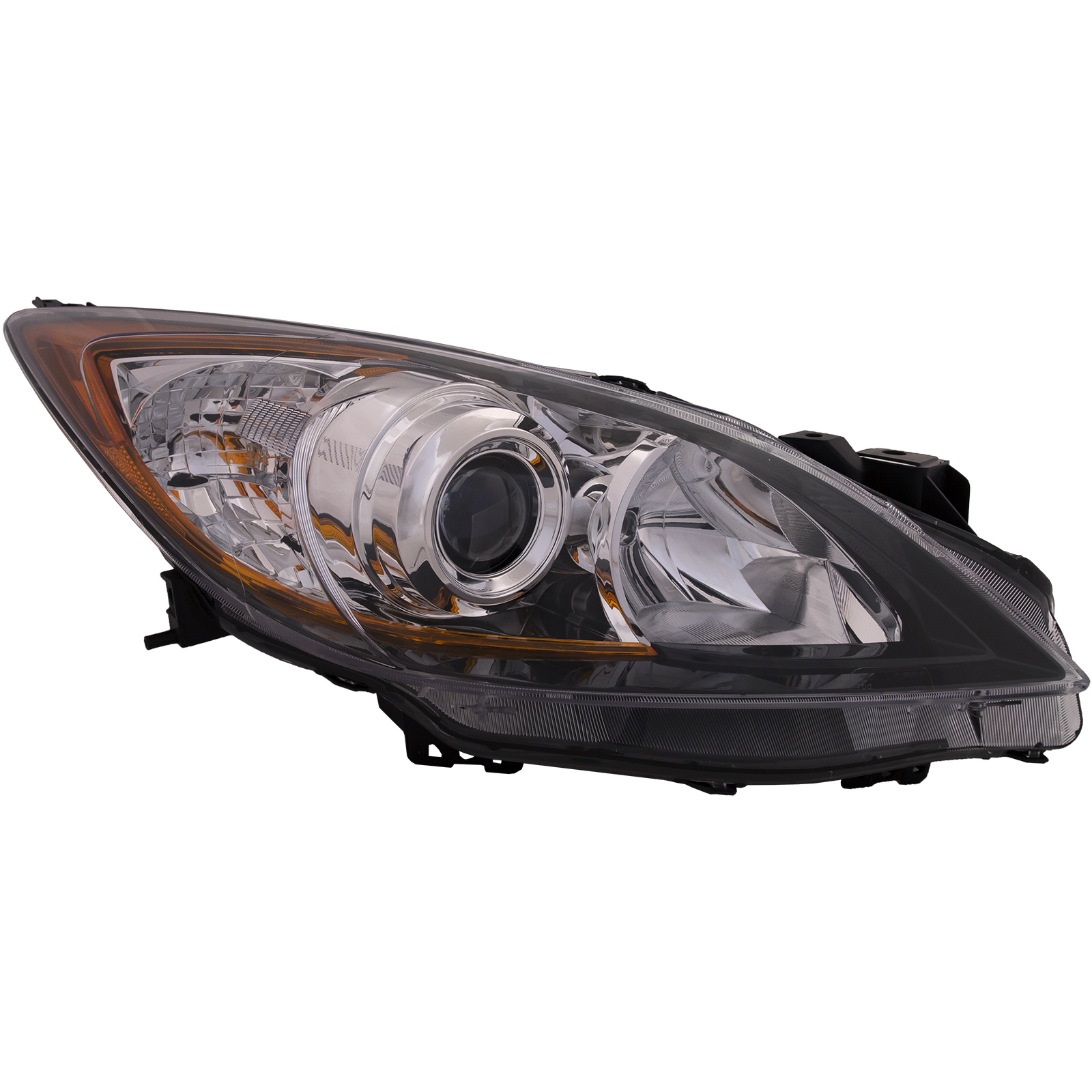 Right Passenger Side Headlight For 10-13 Mazda 3; CAPA Certified