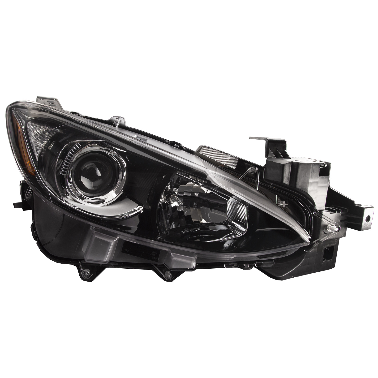 Right Passenger Side Headlight For 14-16 Mazda 3; CAPA Certified