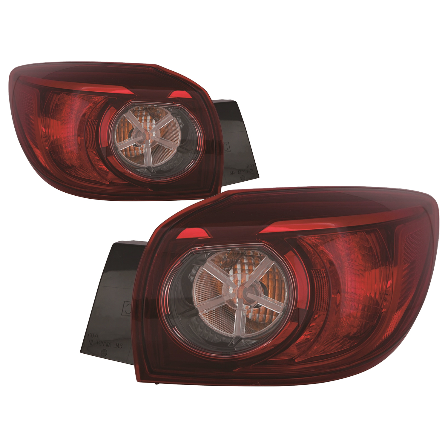 Tail Light Set For 14-18 Mazda 3; CAPA Certified